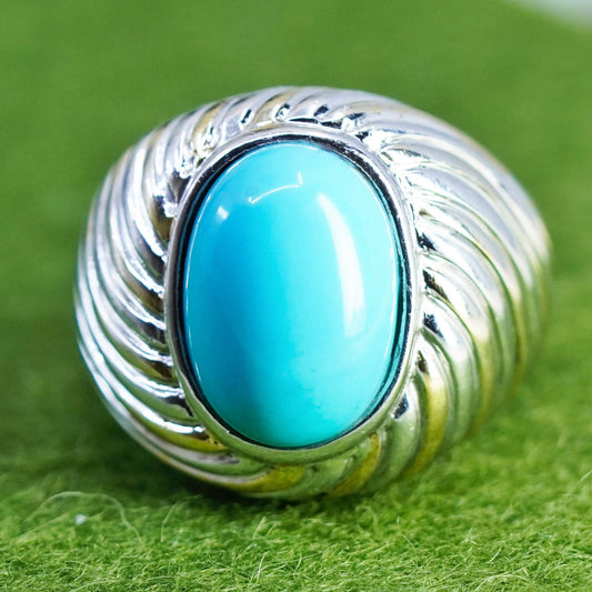 Size 6, southwestern sterling silver handmade 925 ring turquoise, southwestern