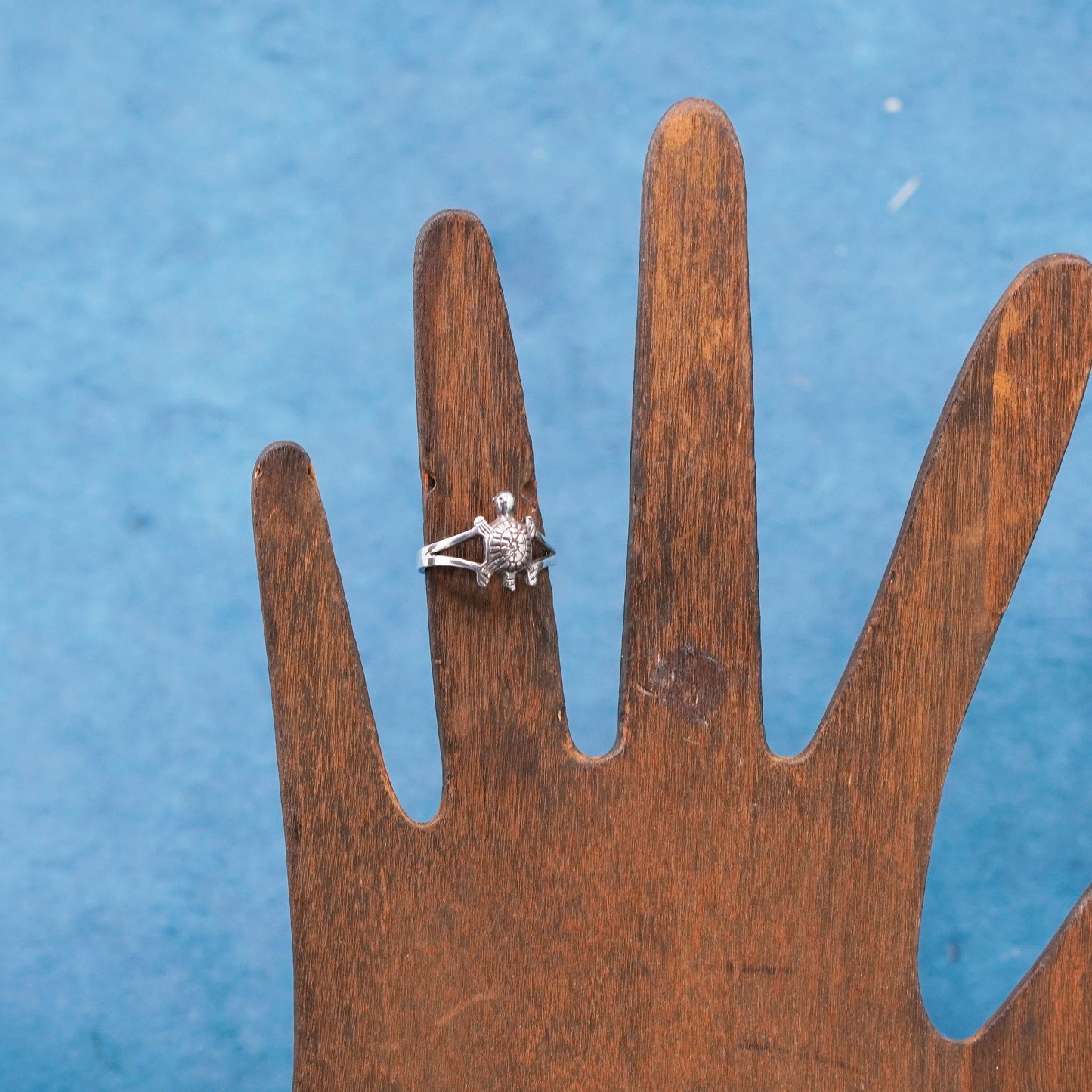 Size 3, vintage Sterling silver handmade ring, 925 turtle ring