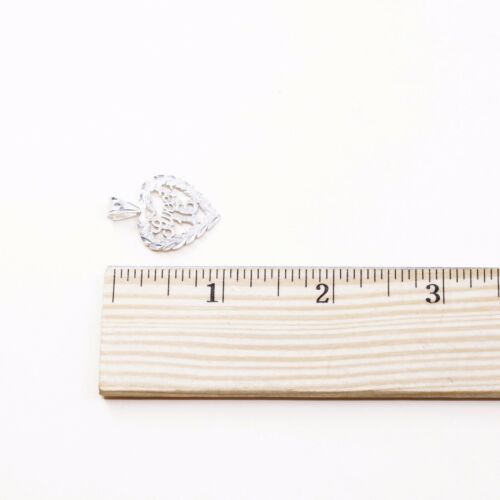 Veg sterling silver handmade pendant, Filigree 925 heart charm W/ Sweet 16