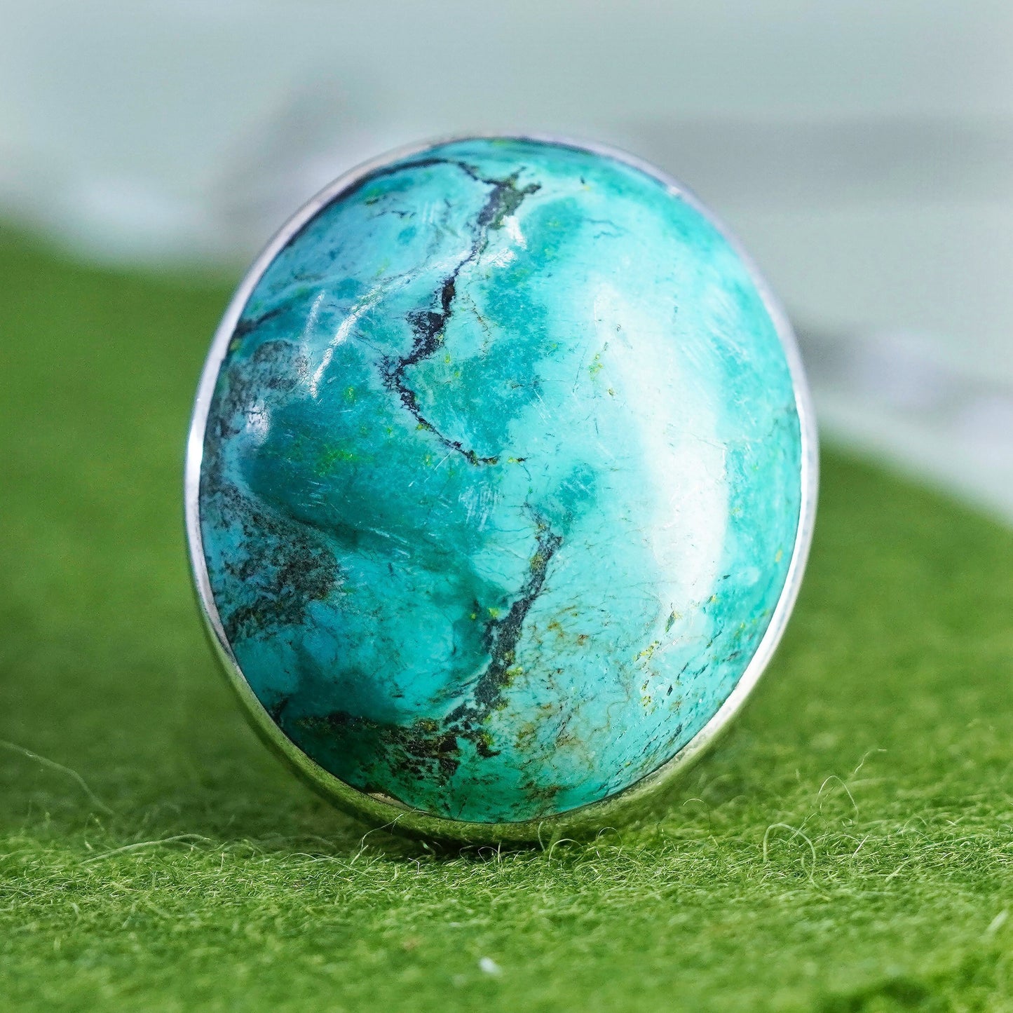 Size 8.5, Native American sterling silver 925 ring turquoise, southwestern