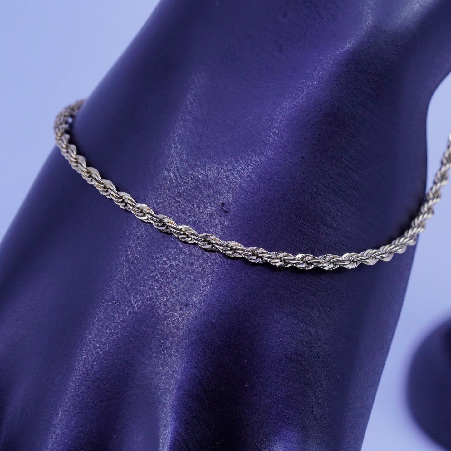 8”, USA danecraft vermeil gold over Sterling 925 silver bracelet, rope chain