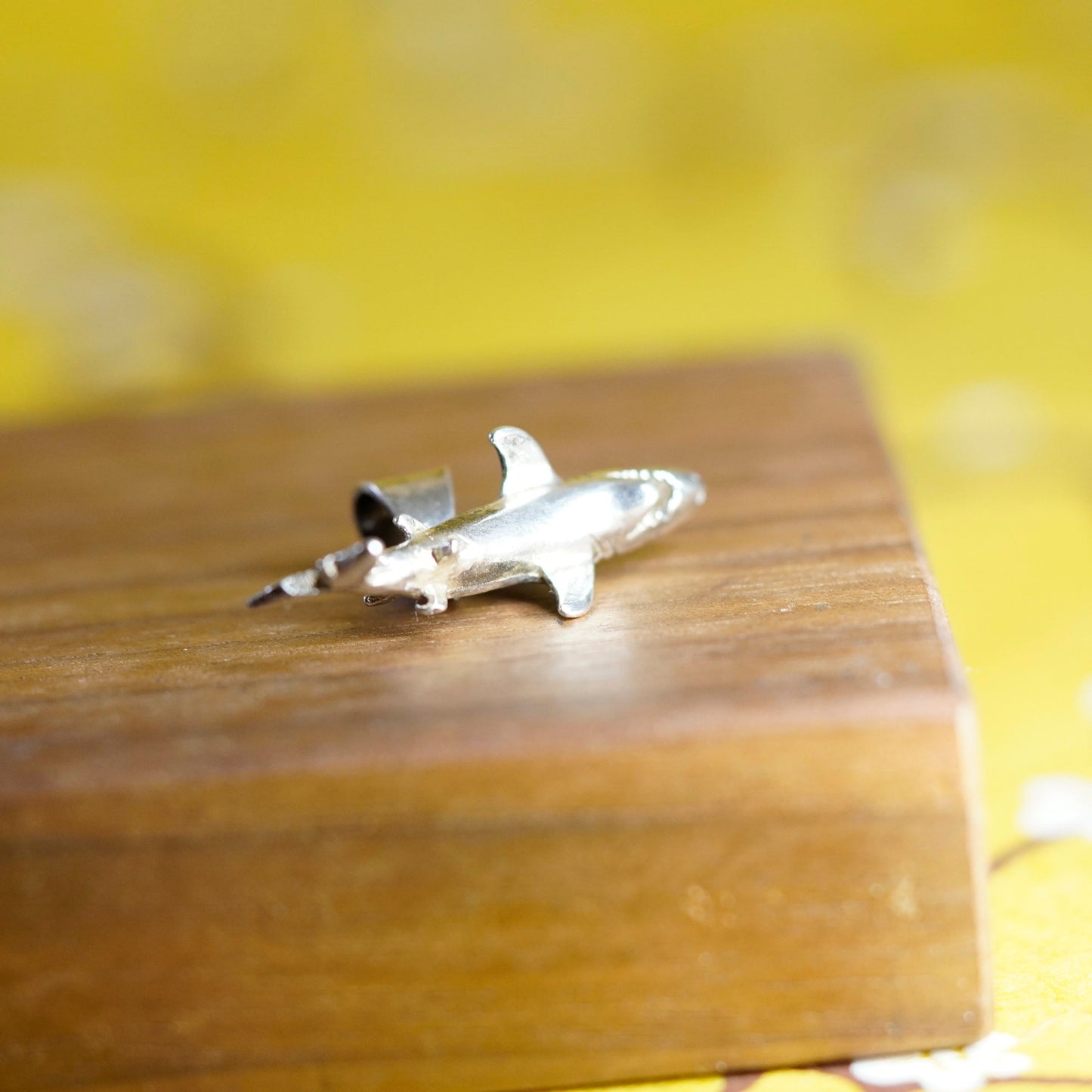 Vintage Sterling silver handmade pendant, 925 shark charm
