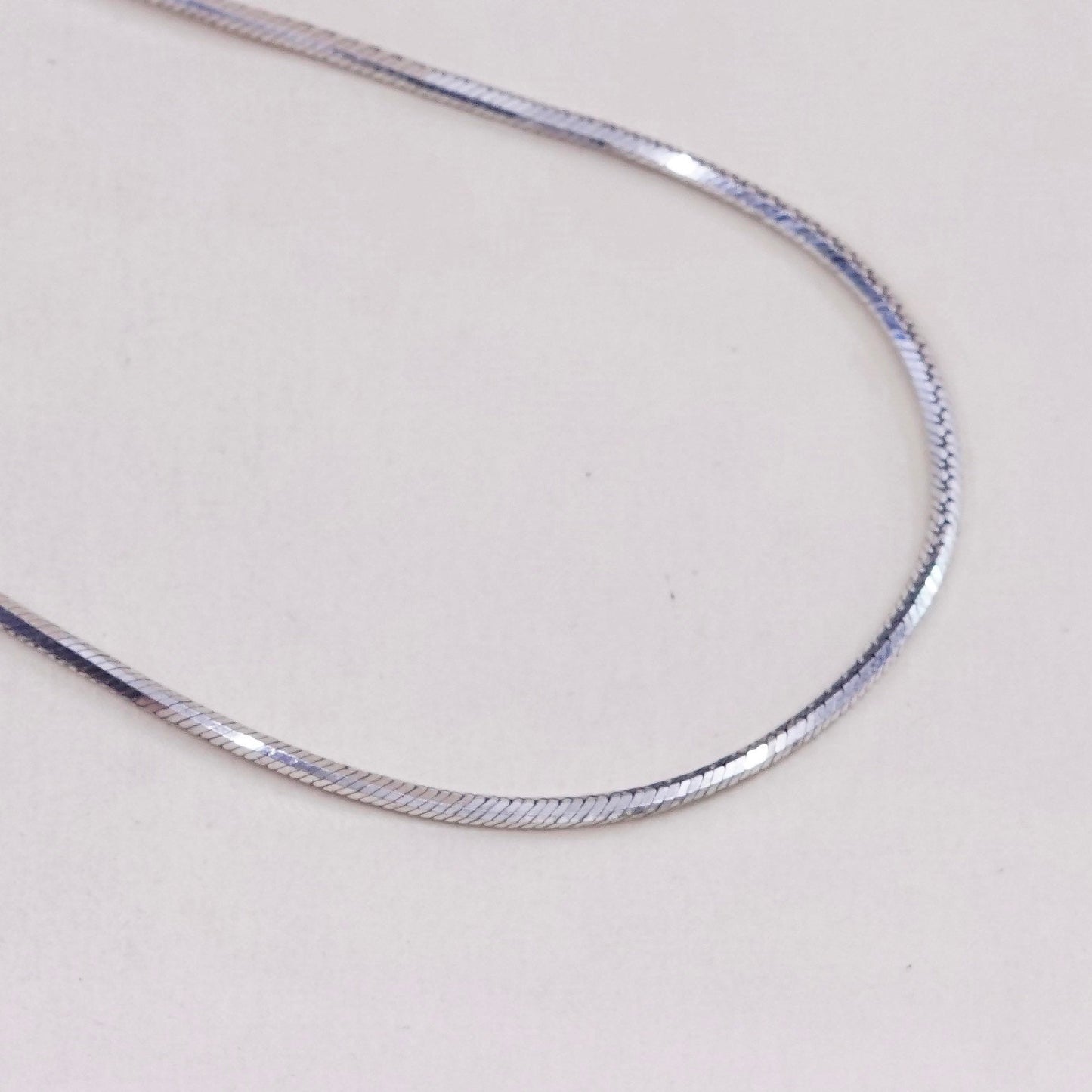 24”, Vintage JCM sterling silver textured hexagram snake chain, Italy 925 chain