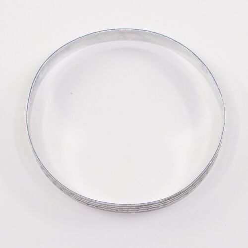 7.75”, Vtg Mexico Sterling Silver Handmade Bangle, 925 Bracelet W/ Wavy Texture