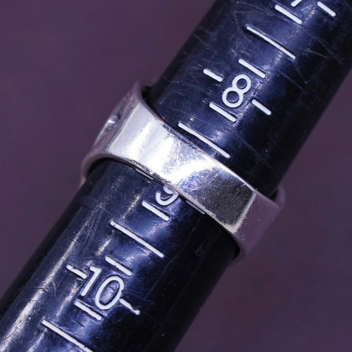 Size 8, VTG Sterling silver handmade wired ring, solid 925 silver Irish band