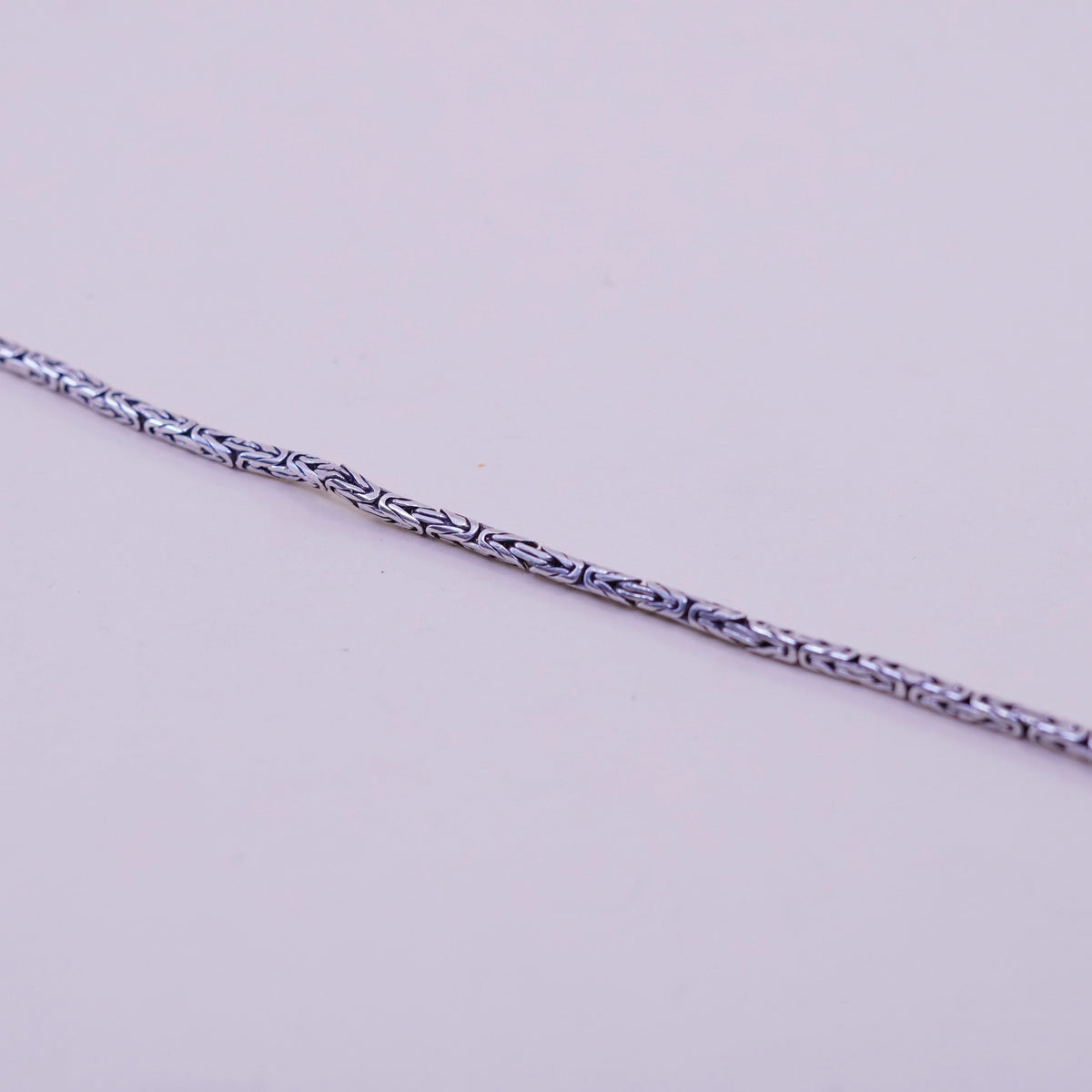 6.75”, bold Sterling silver handmade bracelet, 925 Byzantine, birdcage chain