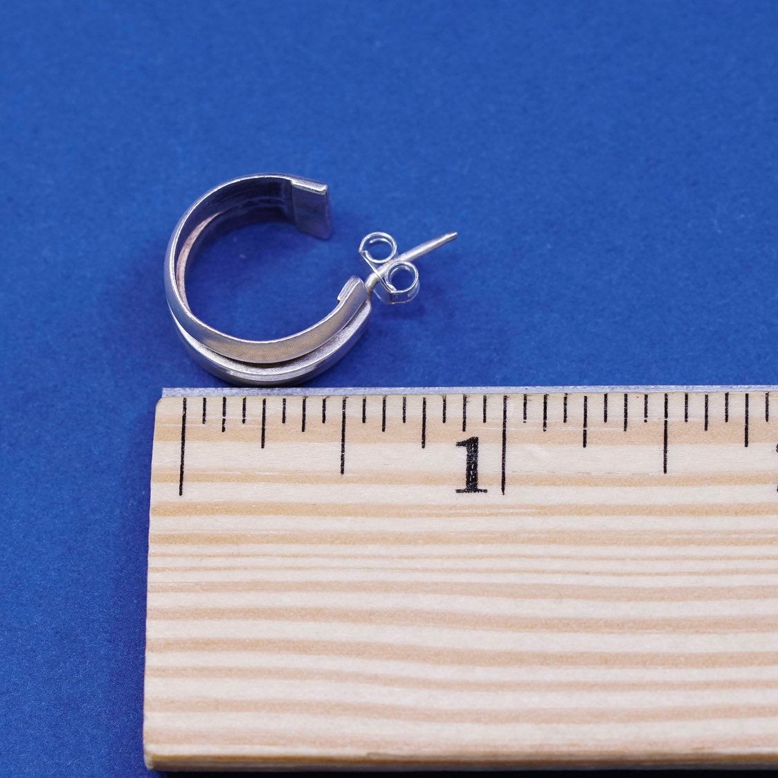 vtg modern minimalist sterling silver handmade earrings, 925 hook drops
