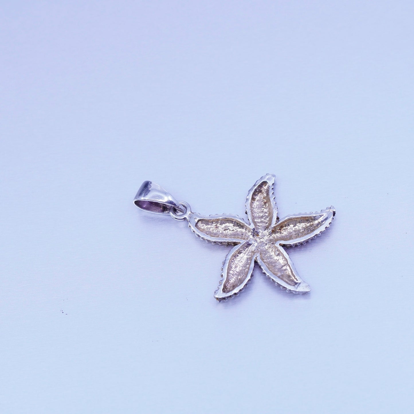 Antique Sterling silver handmade textured 925 starfish star