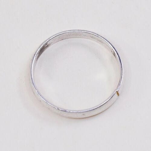 Sz 7.5, Vtg Wheeler Sterling Silver Handmade Wedding Ring, Navajo 925 Band