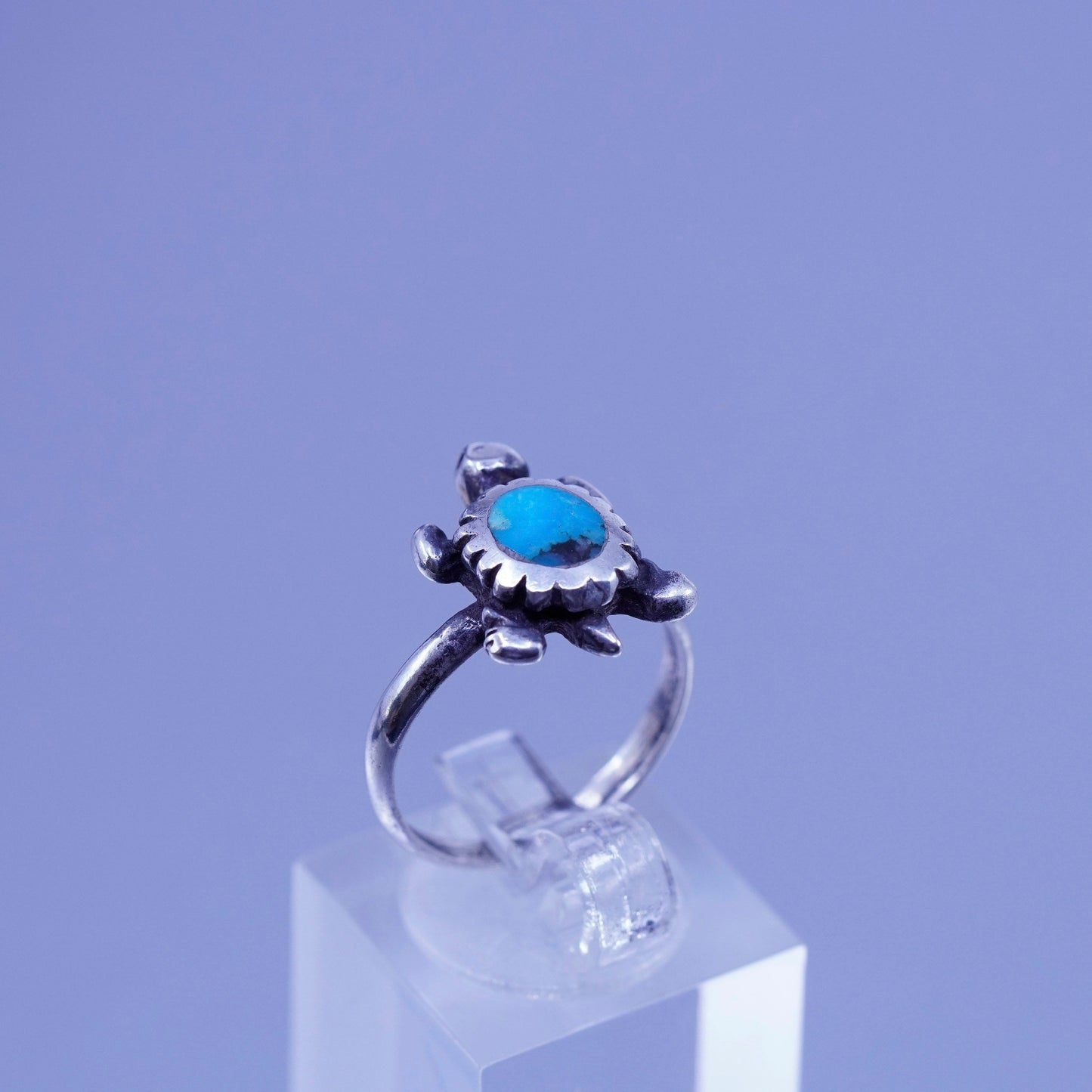 Size 6.5, Native American navajo Sterling 925 silver handmade ring w/ turquoise