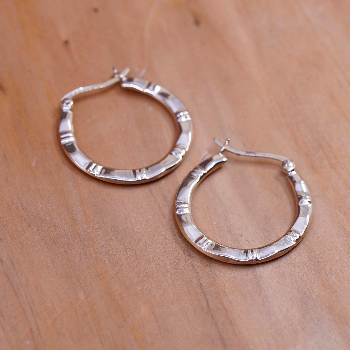 1”, vermeil gold over Sterling silver earrings, entwined 925 hoops