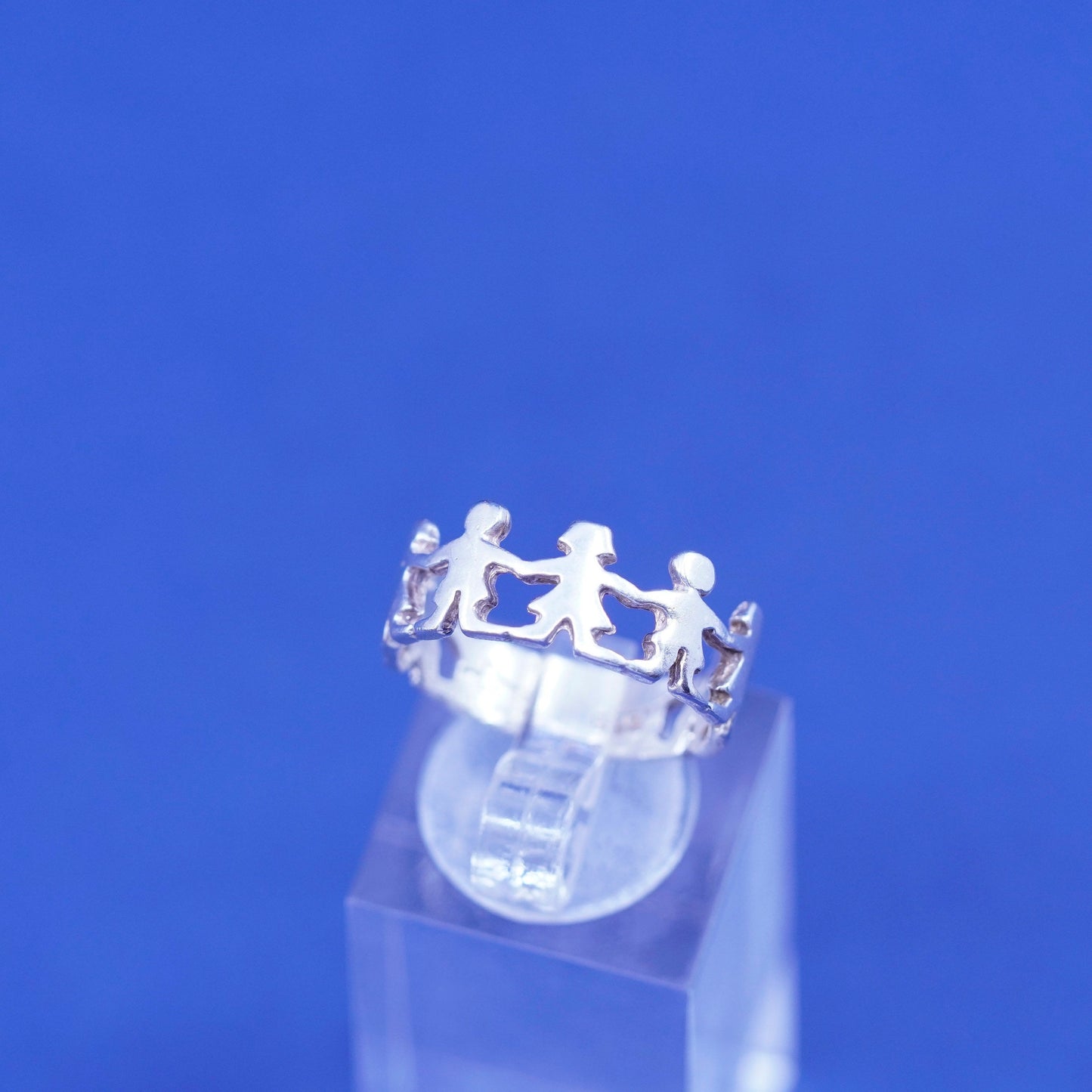 Size 7, vintage sterling silver handmade ring, 925 friends band