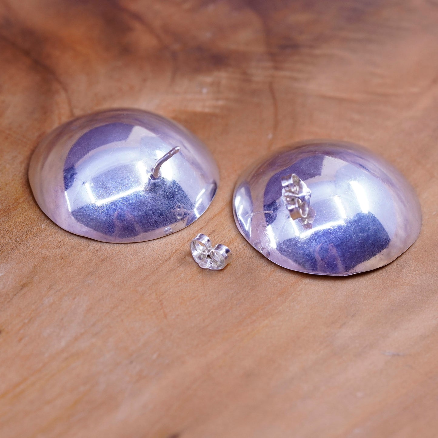 Vintage Sterling silver disc studs, 925 earrings
