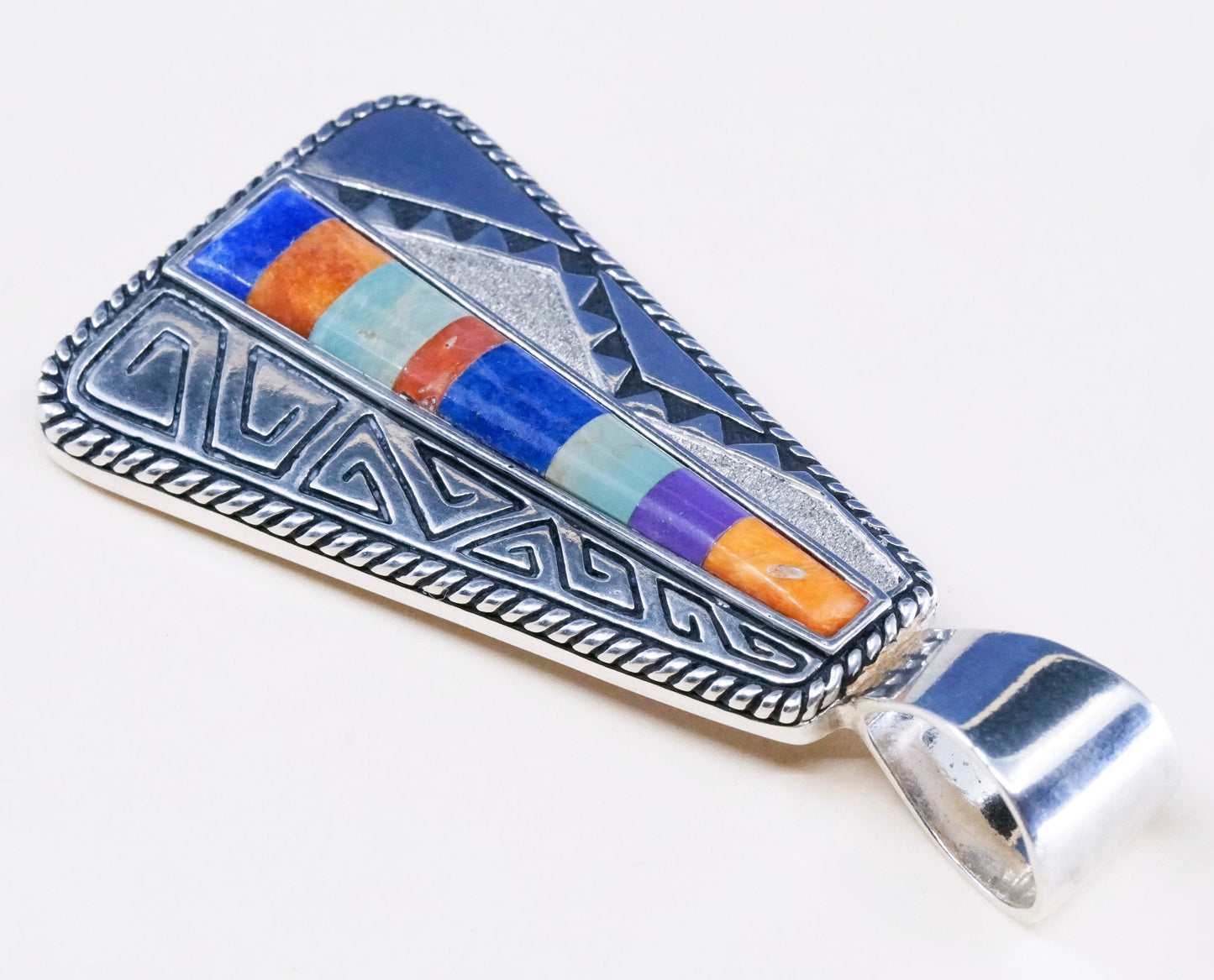 Relios Carolyn pollack pendant sterling 925 silver w/ lapis lazuli N turquoise