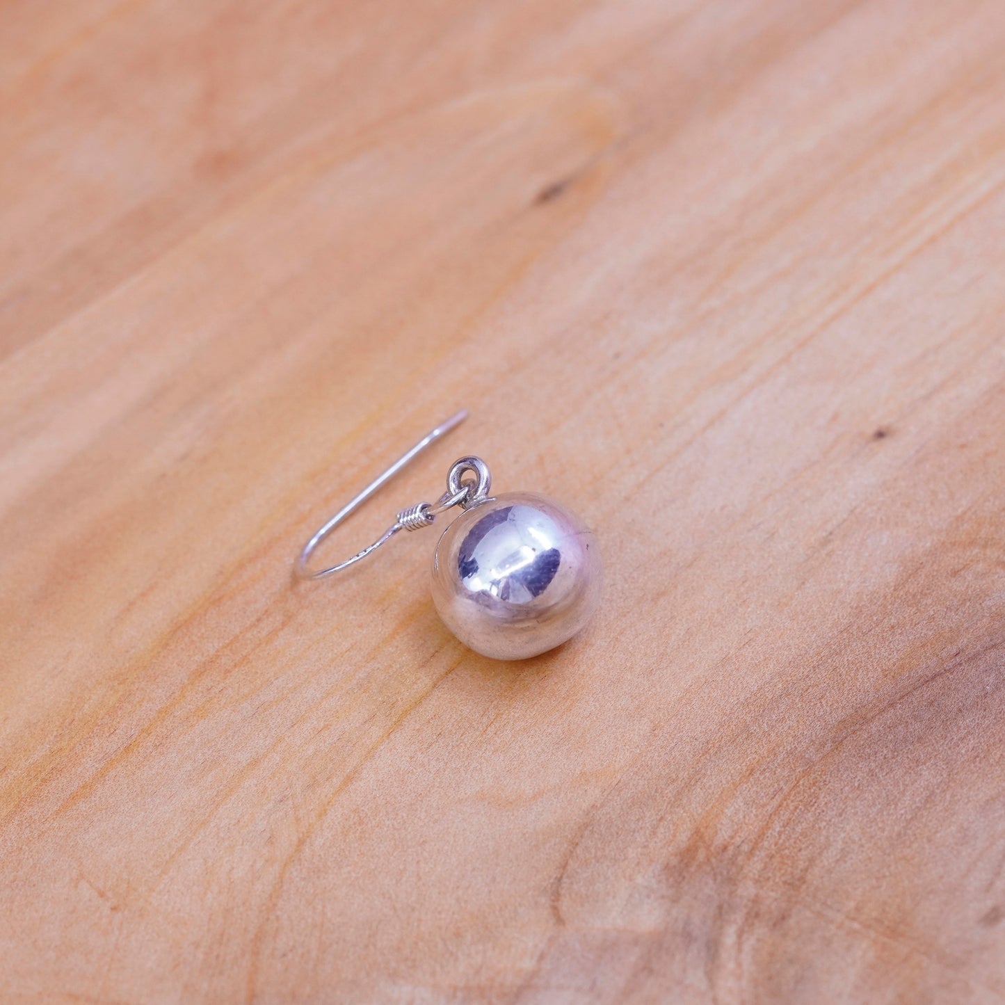 10mm, Vintage Sterling silver handmade earrings, 925 beads drops