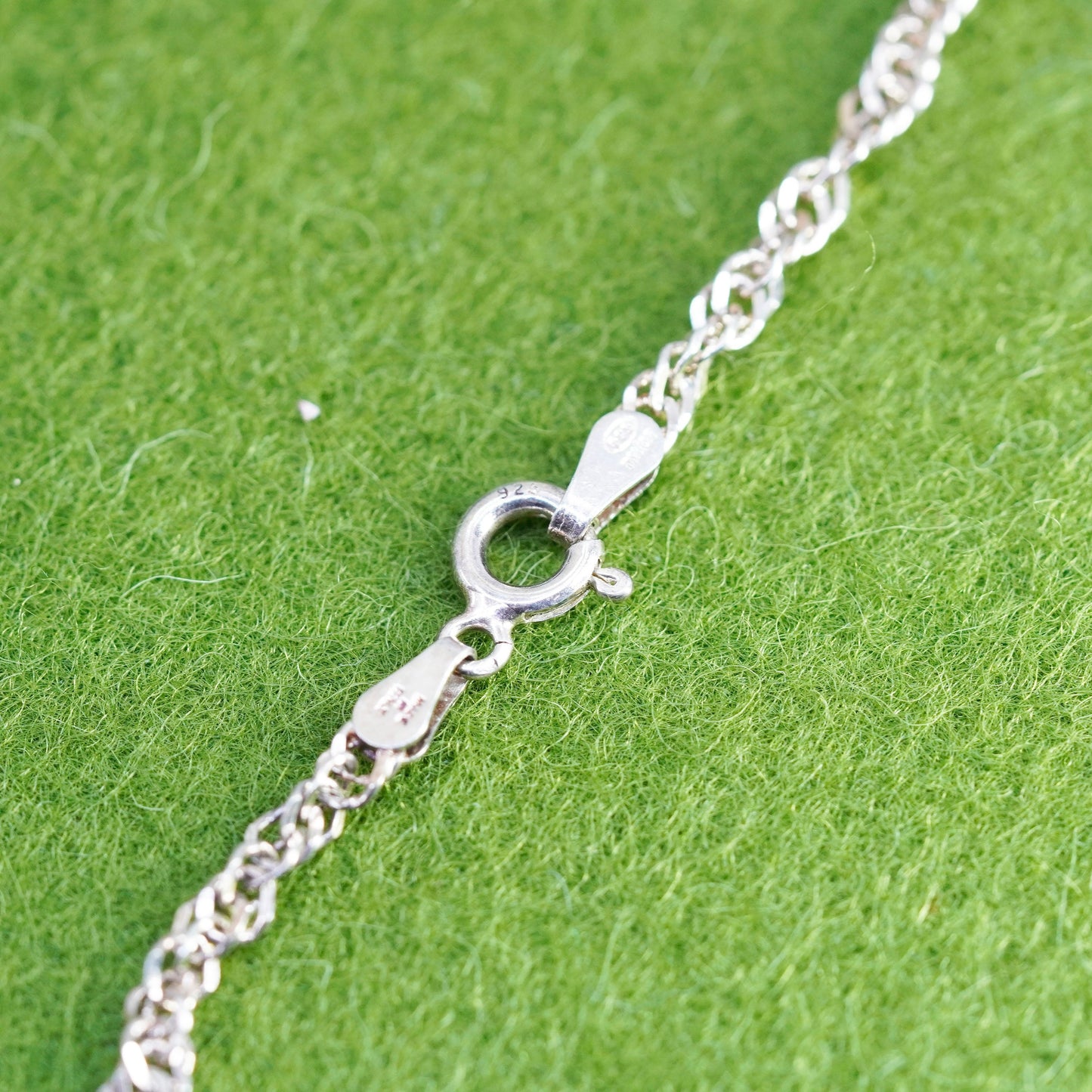 7.75”, 2mm, Vintage Milor sterling silver bracelet, 925 twisted curb chain