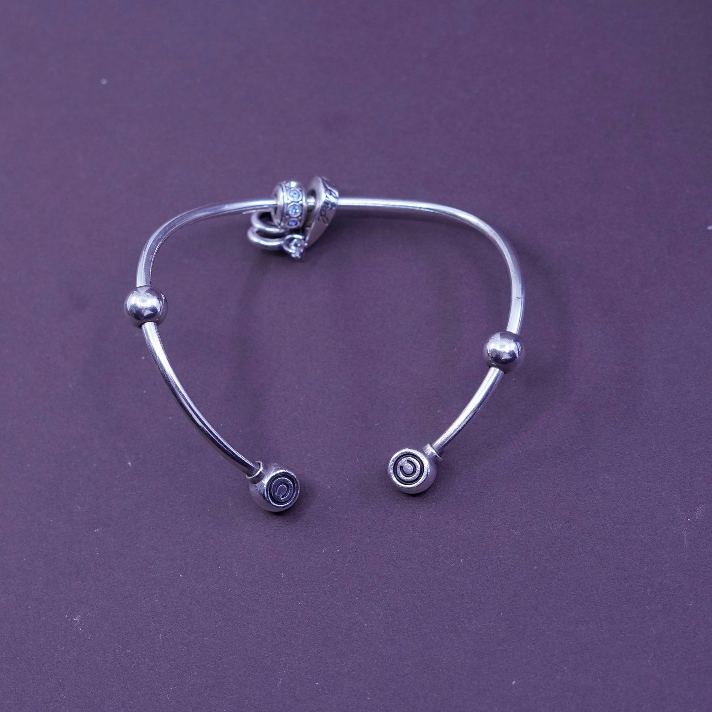 7.5”, vintage CHAMILIA CHAM sterling silver bracelet, 925 cuff, wrap bangle