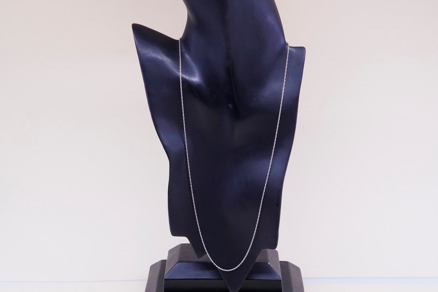 24”, 2mm, vintage Sterling silver necklace, 925 Singapore rope chain