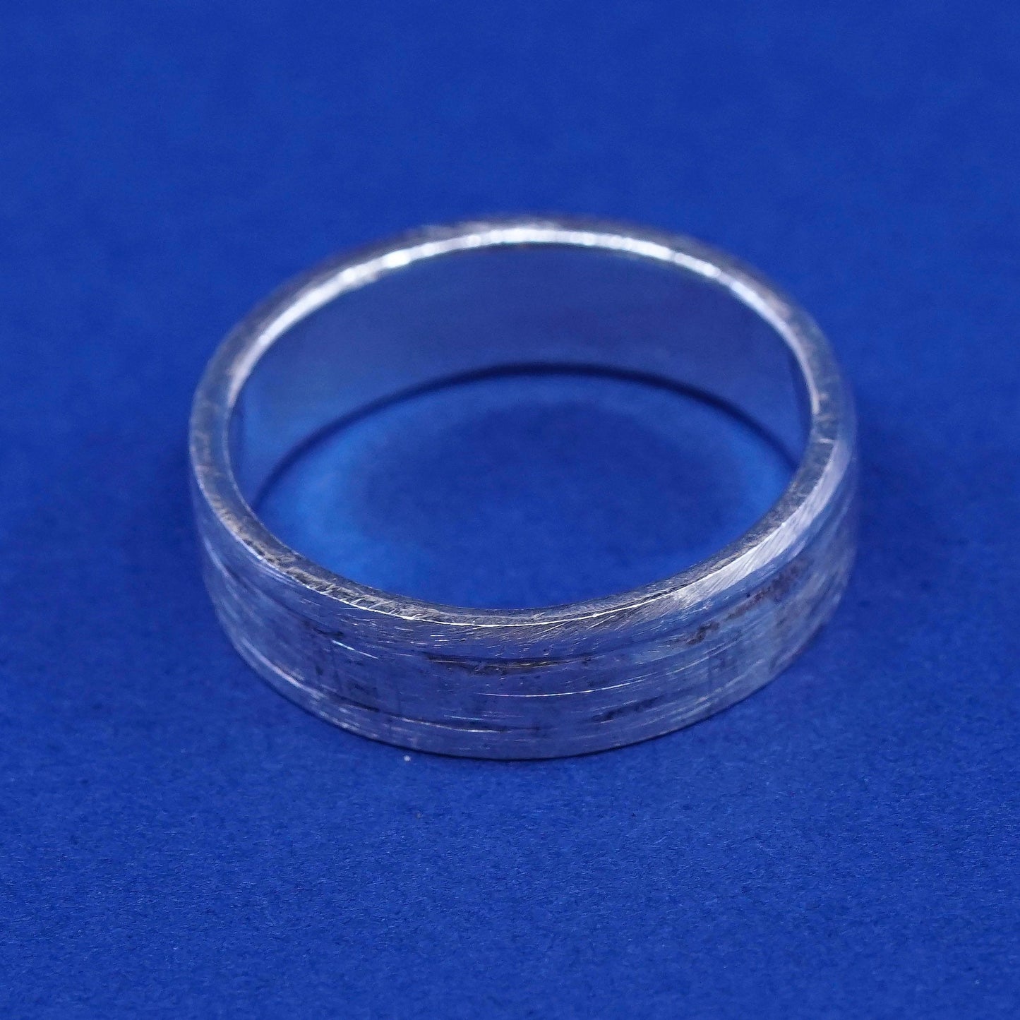 Size 9, vintage Sterling silver handmade band, 925 embossed “love” band