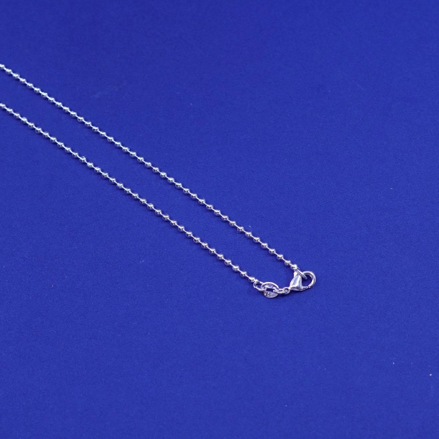 18”, 1mm, vintage Sterling silver handmade necklace, 925 beads chain
