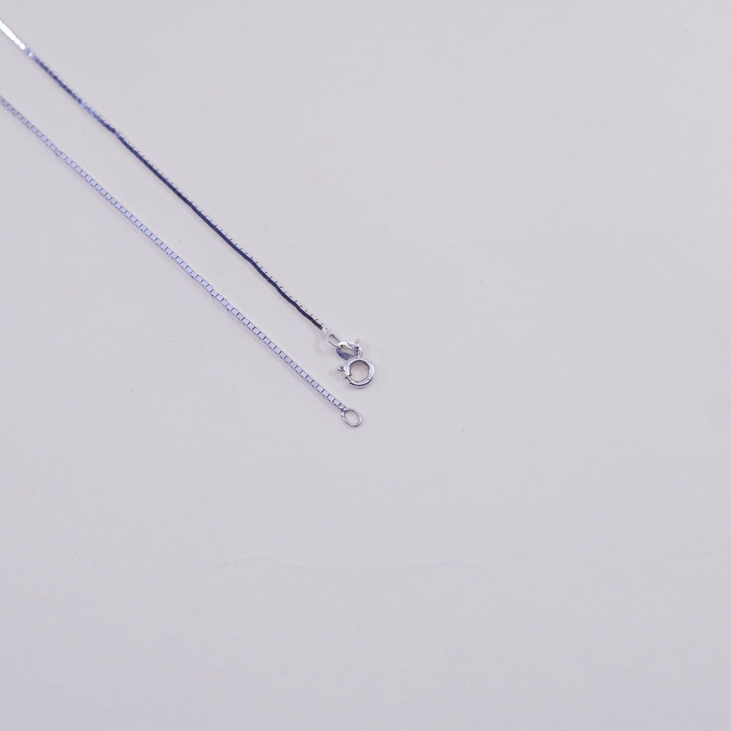 18”, 1mm, Vintage sterling silver square snake chain, Italy 925 necklace