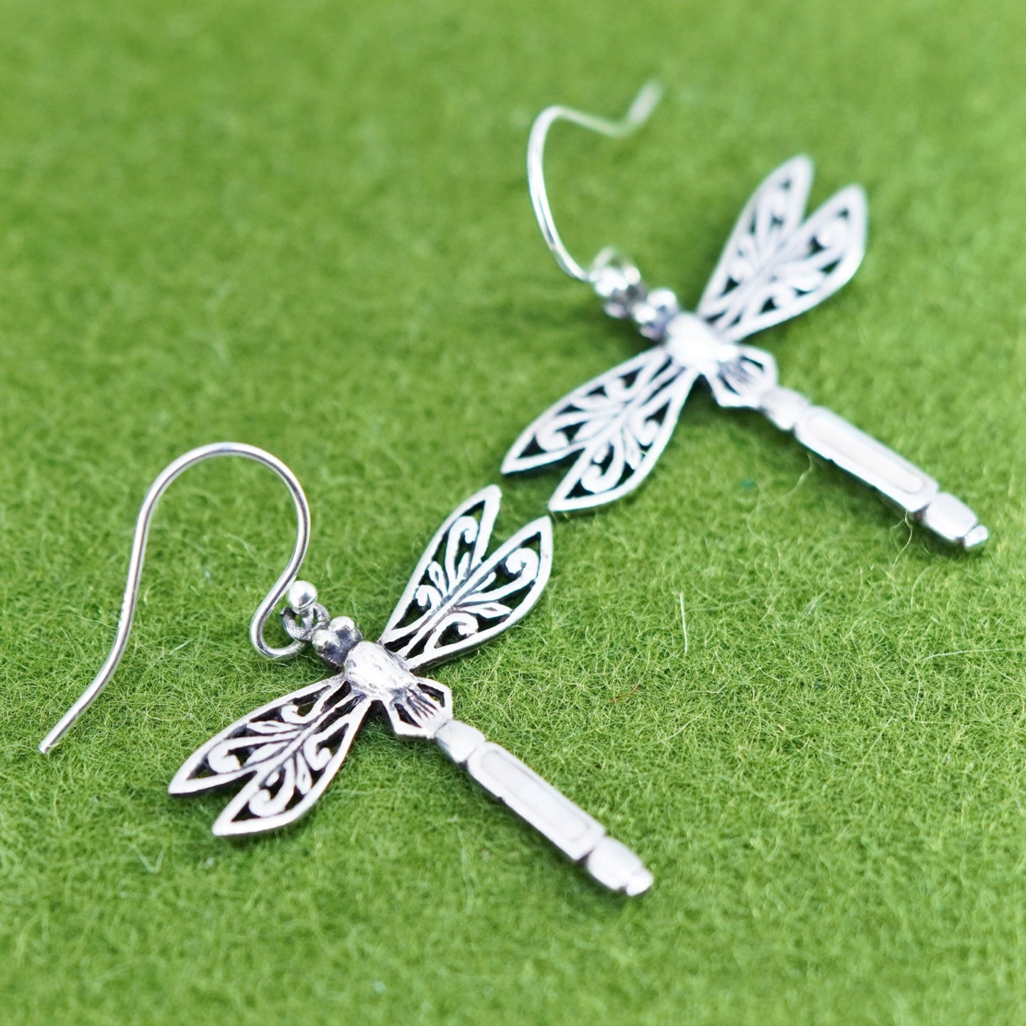 southwestern sterling 925 silver filigree dragonfly earrings mother of pearl