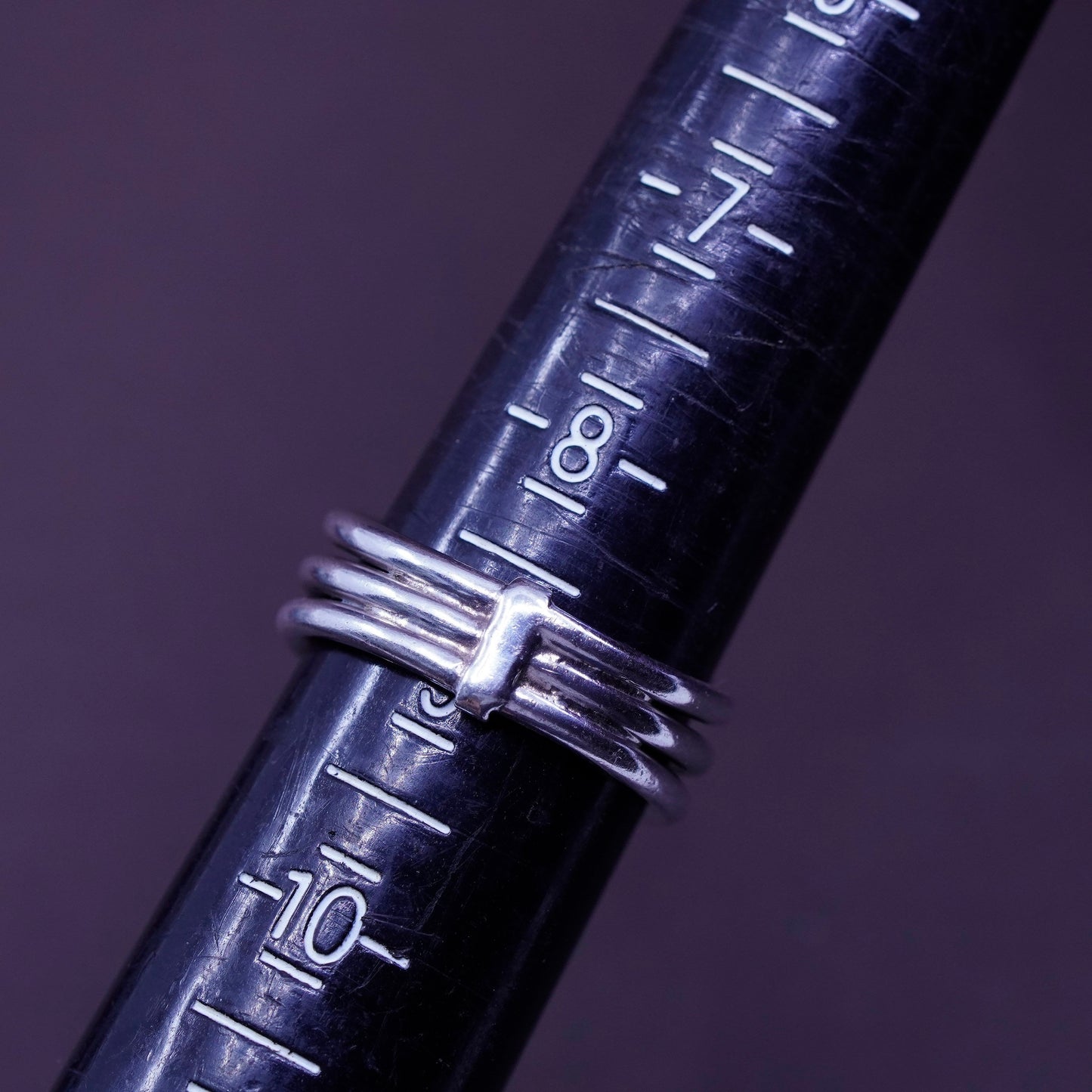 Size 9, vintage Sterling silver handmade ring, 925 cable band