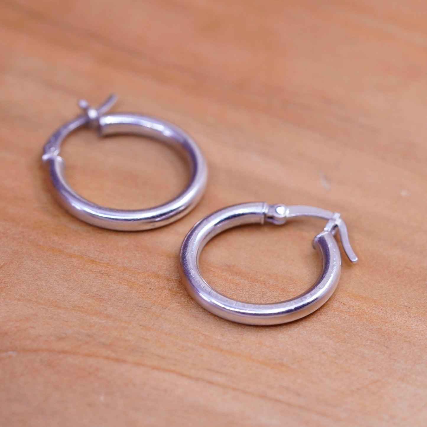 0.75”, Vintage Sterling silver handmade earrings, maxico 925 hoops