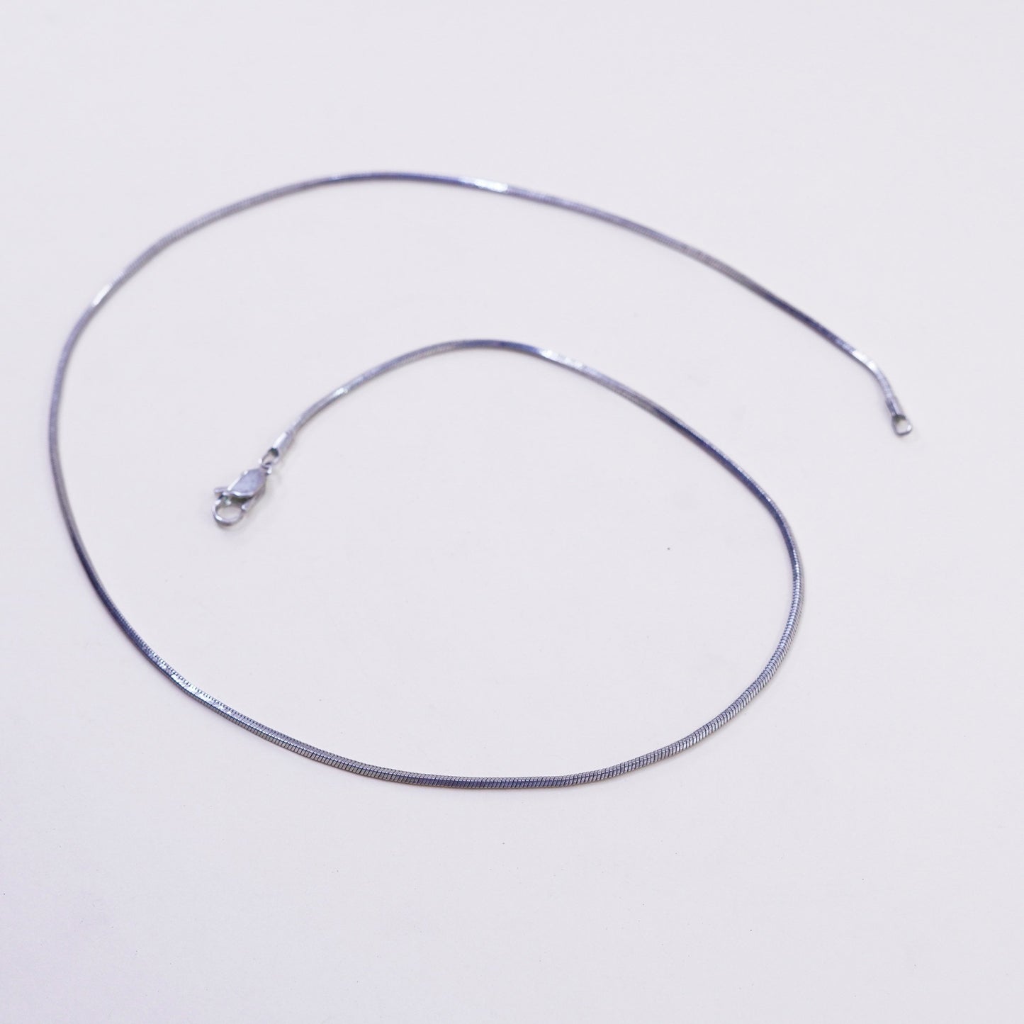 20”, 1mm, Vintage sterling silver square snake chain, 925 chain