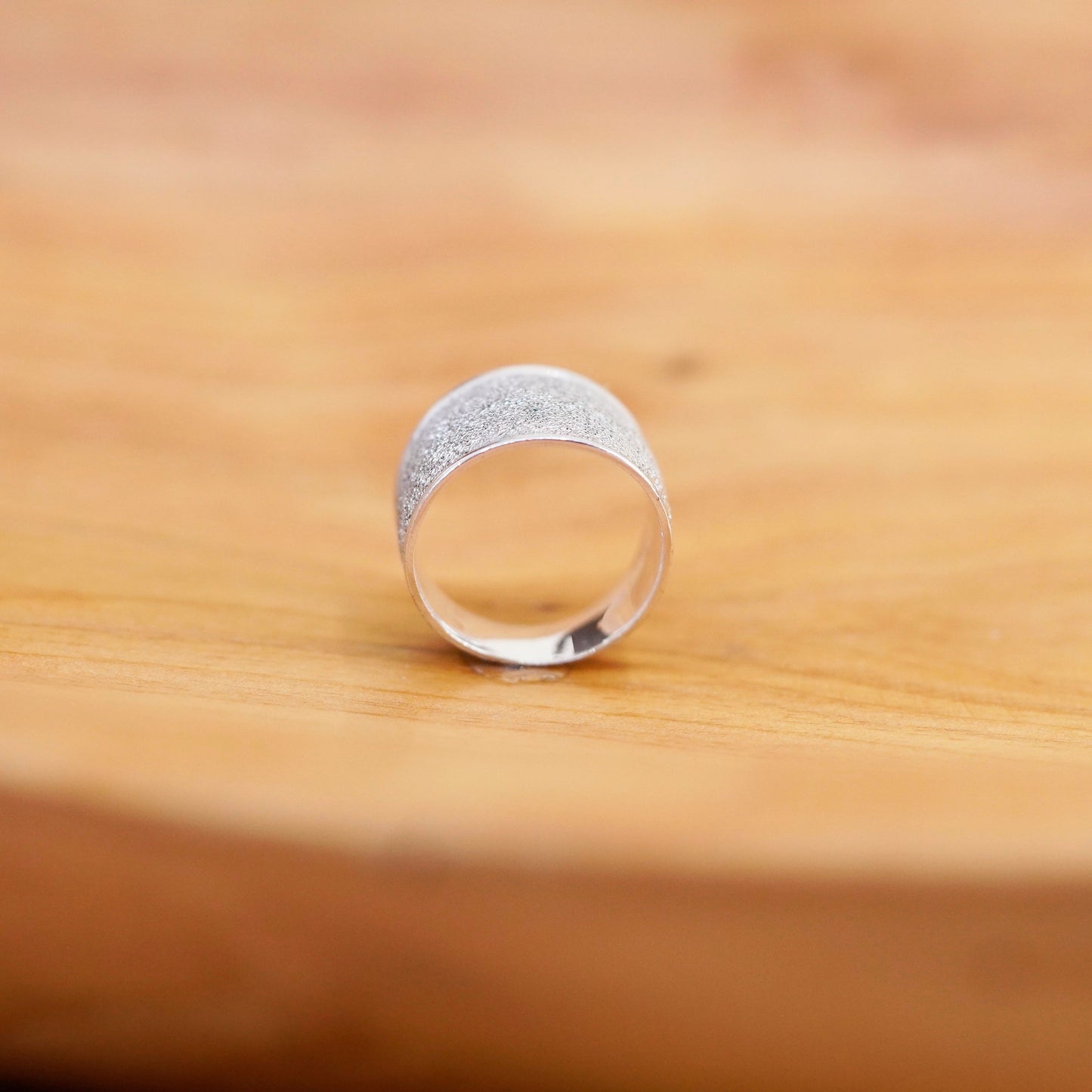 Size 6.75, VTG Sterling silver handmade ring, glittering 925 band, minimalist