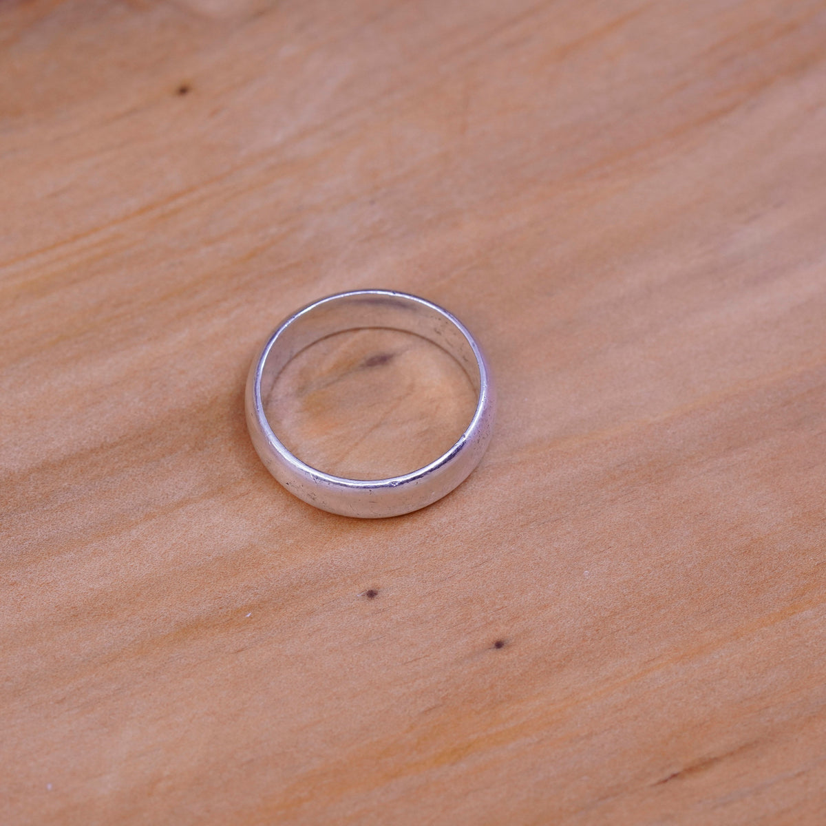size 7, vintage Sterling silver handmade ring, 925 wedding band