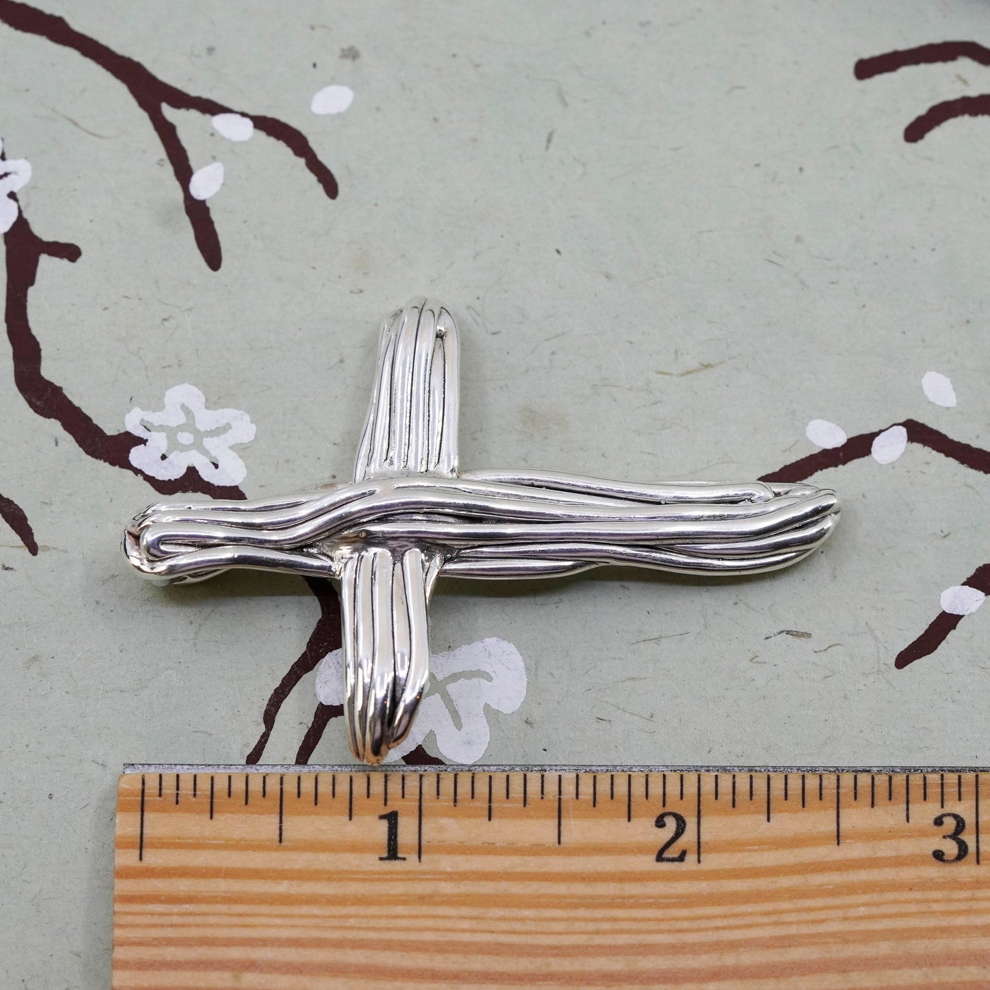 Vintage Israel PAZ PZ Sterling 925 silver handmade cross pendant