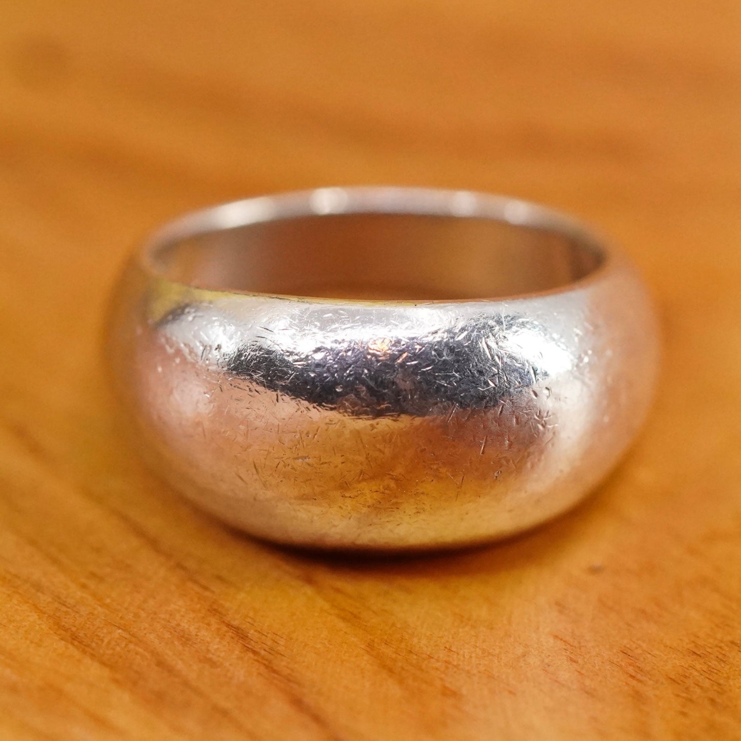 Size 4.25, Sterling silver handmade ring, 925 ribbed band, modernist minimalist