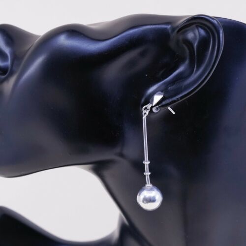 Vintage sterling silver handmade earrings, 925 beads dangles