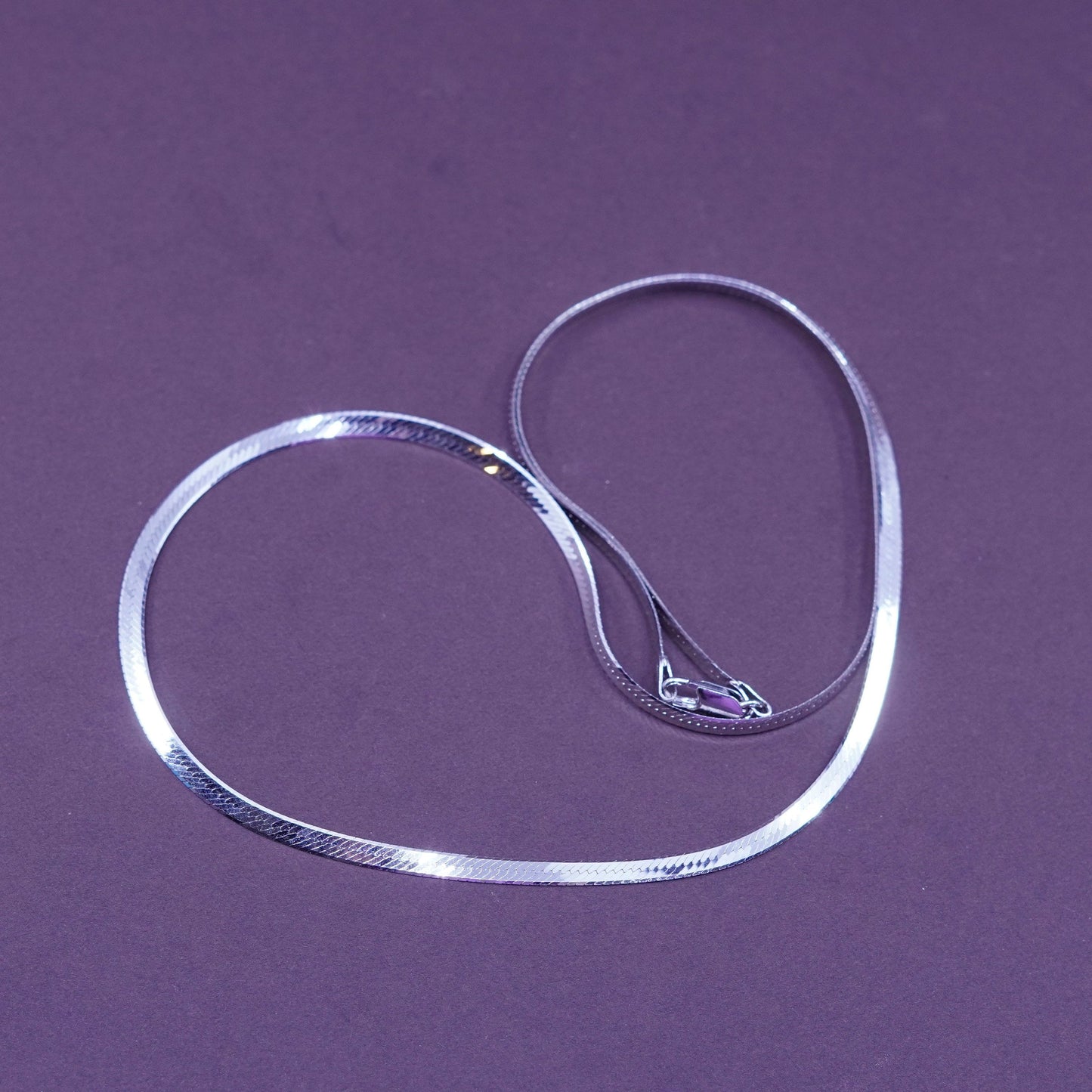 20”, 6mm, vintage Italy Sterling silver herringbone chain, 925 necklace