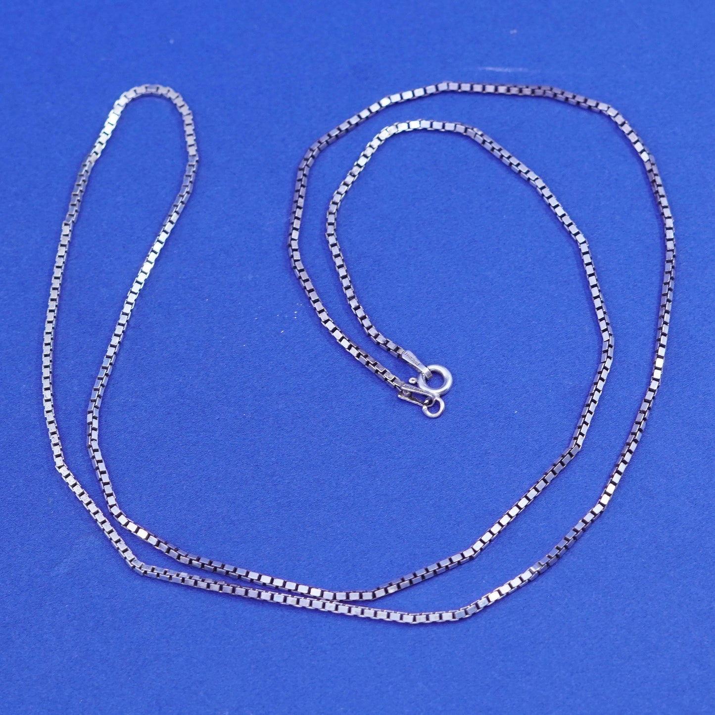 23”, 1mm, vintage danecraft Sterling silver handmade necklace, 925 box chain