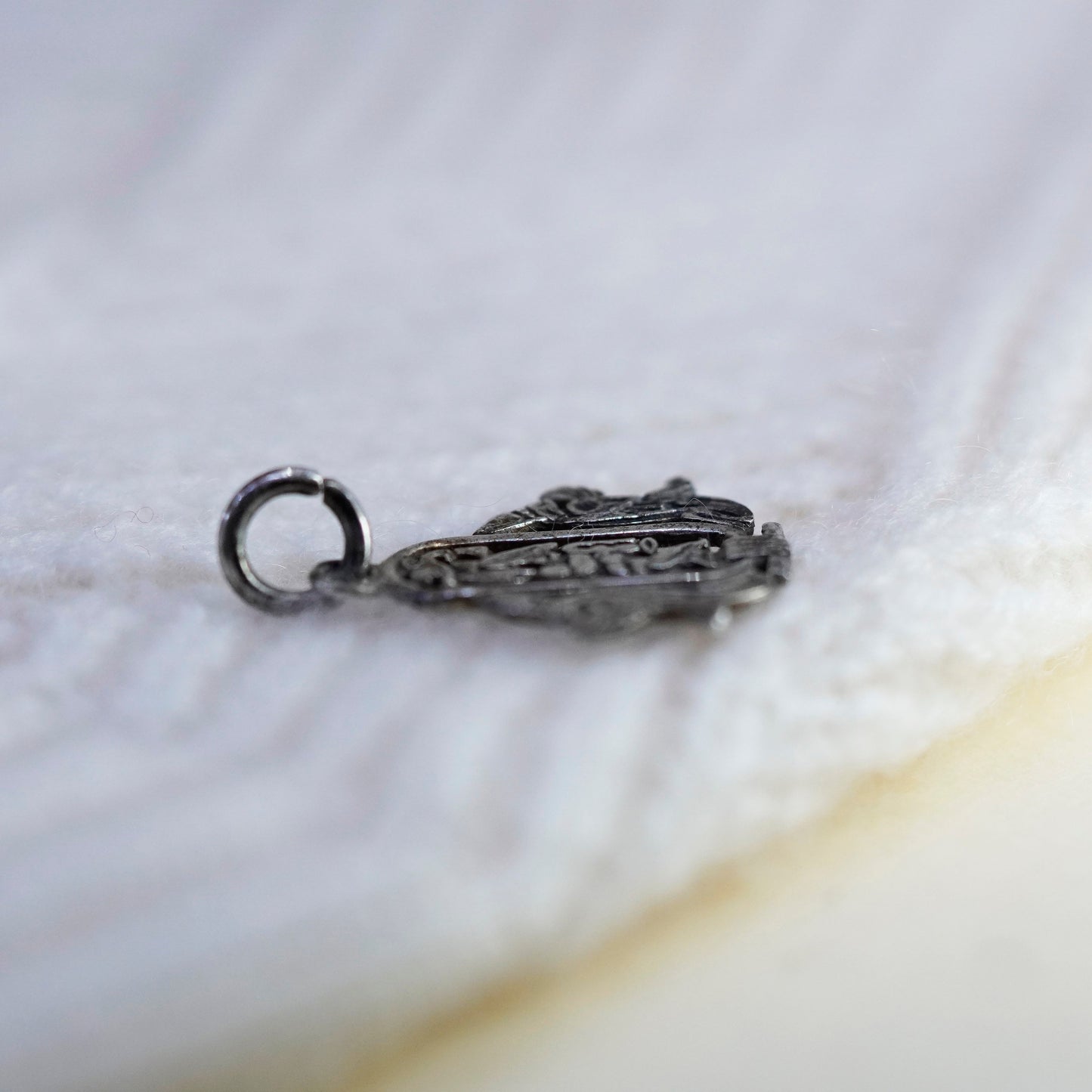 vtg Sterling silver handmade pendant, oxidized Egyptian 925 silver ankh pendant