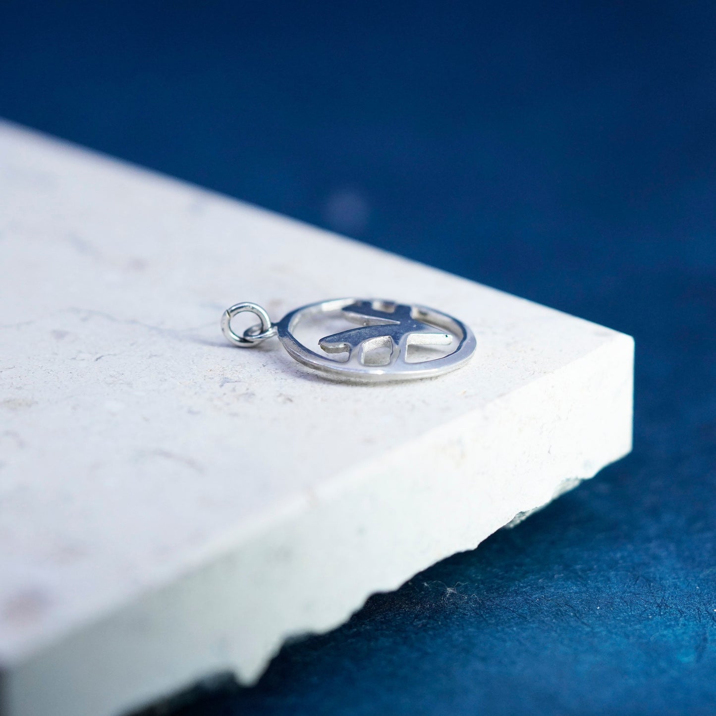Vintage sterling silver handmade pendant, 925 tag with initial “V”