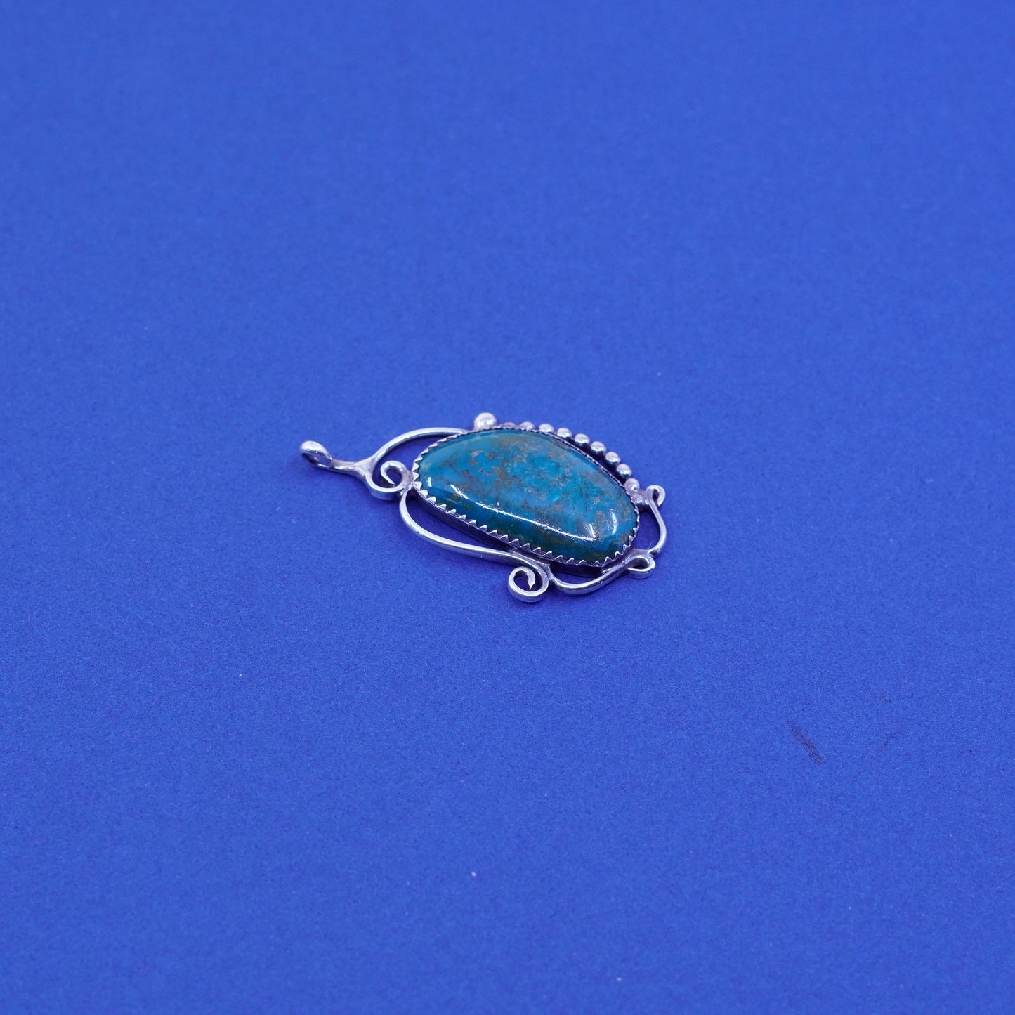 vtg Native American navajo SR Sterling 925 silver handmade pendant turquoise
