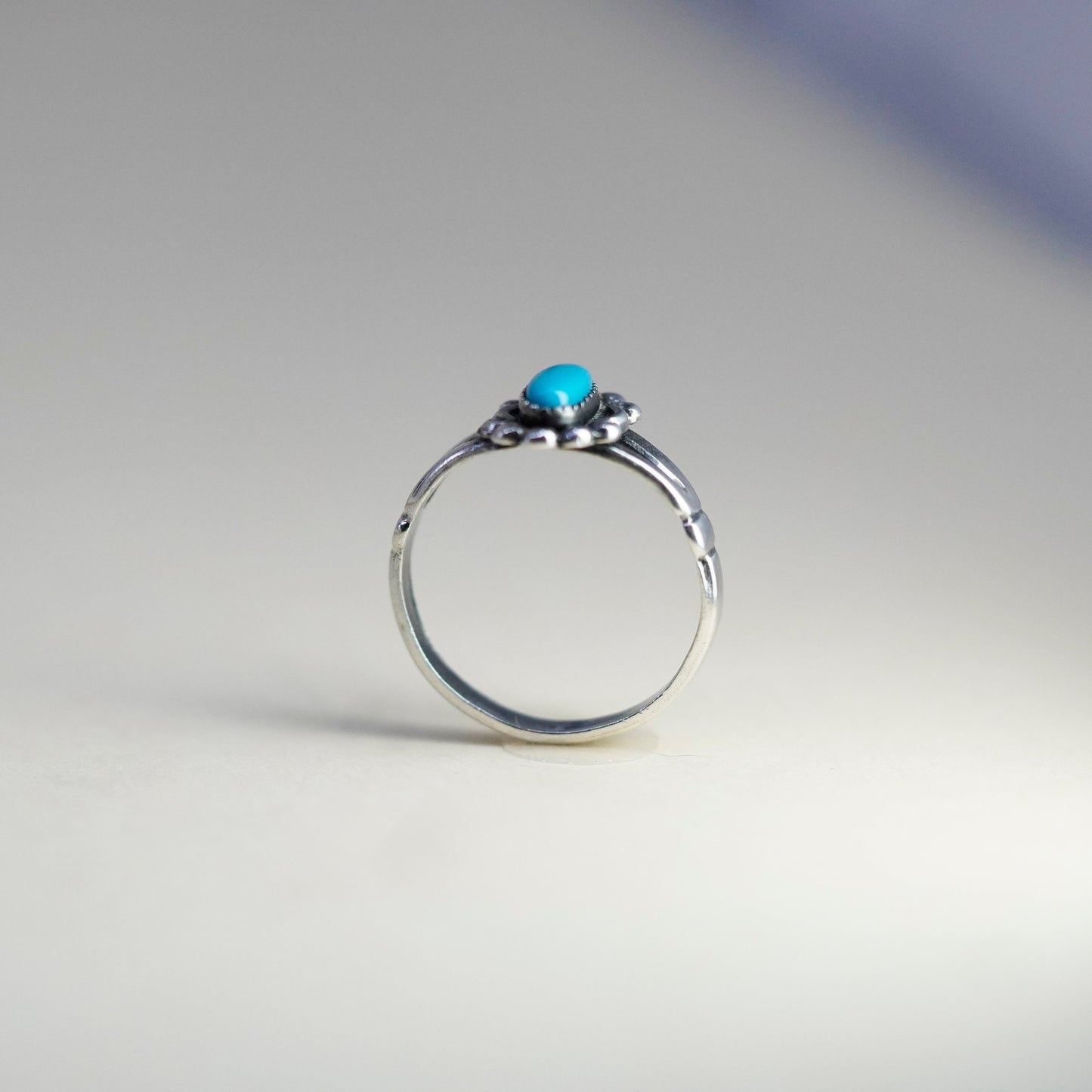 sz 7 Native American bell trading post sterling silver ring, 925 band turquoise