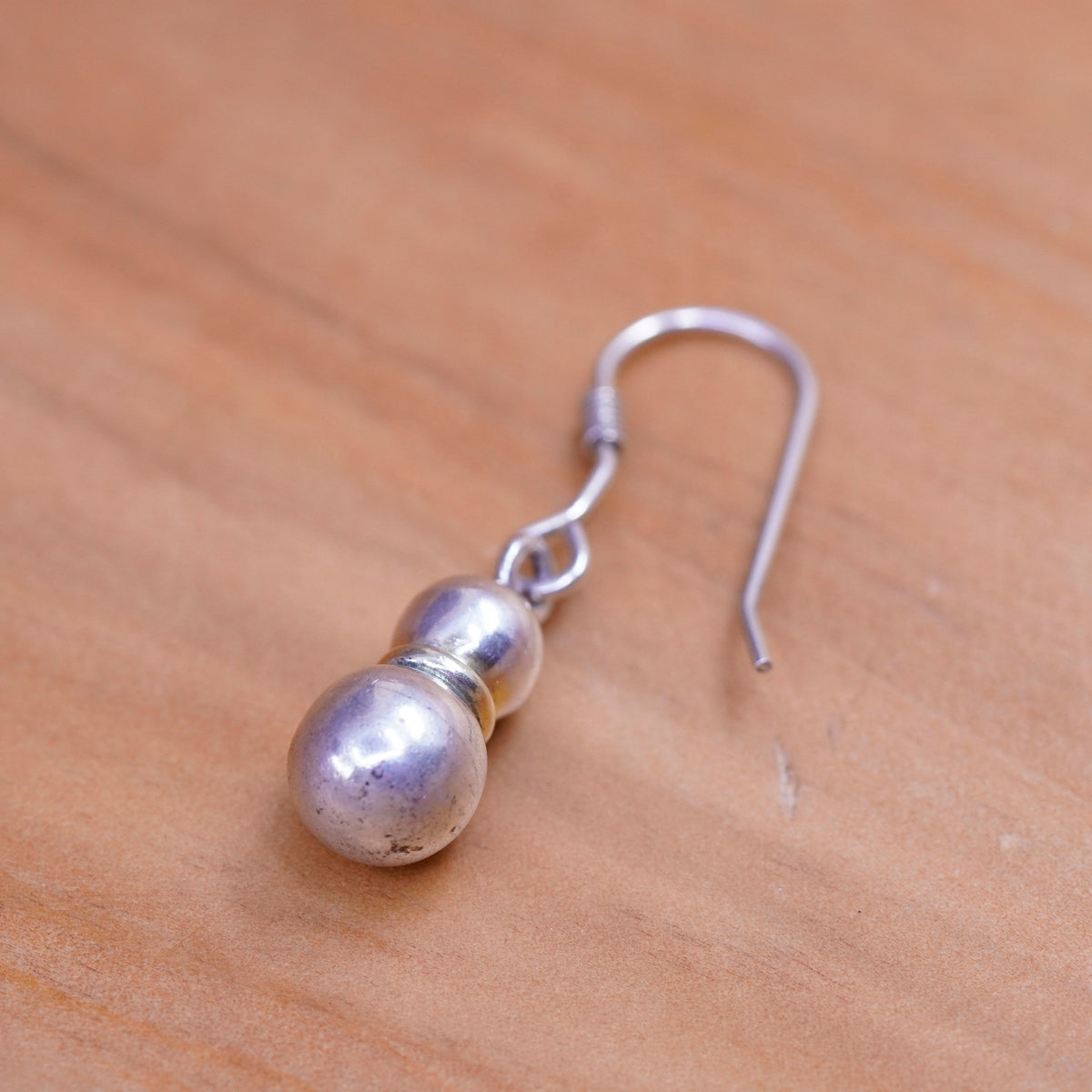 Vintage Sterling silver handmade earrings, 925 beads drops