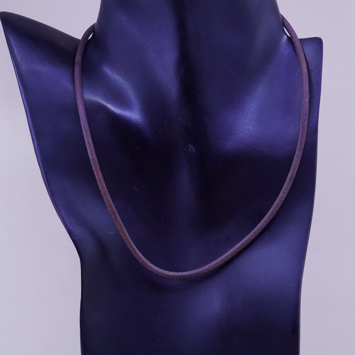 16+2”, Vtg 14/20 14K yellow gold Clasp W/ brown Leather Necklace