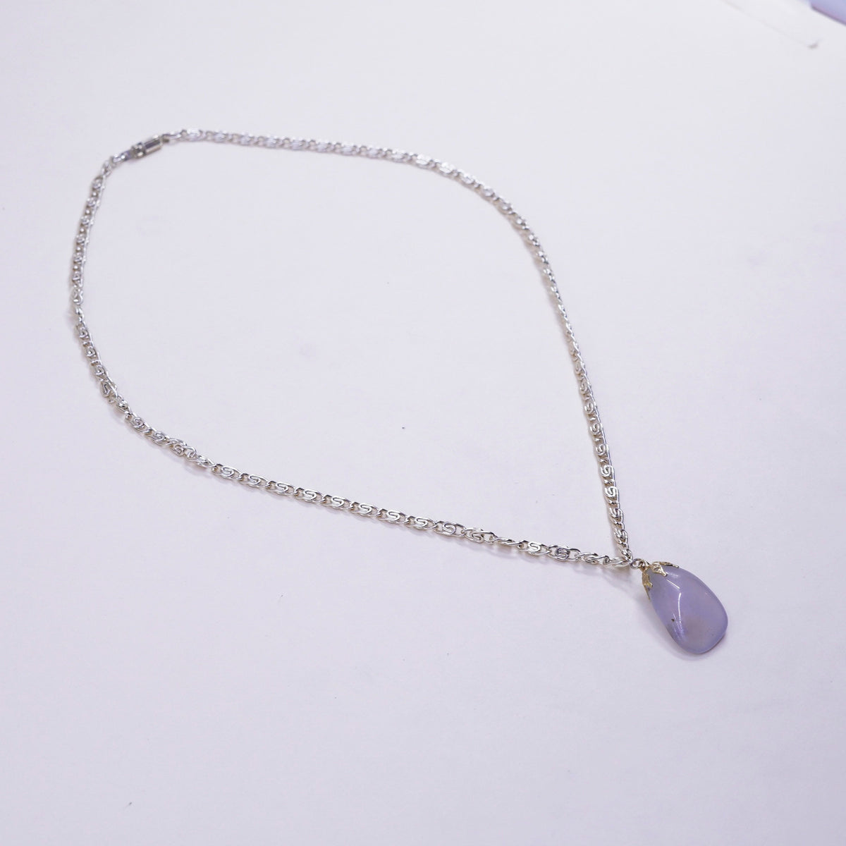 18”, vermeil gold over sterling silver necklace, 925 chain moonstone pendant
