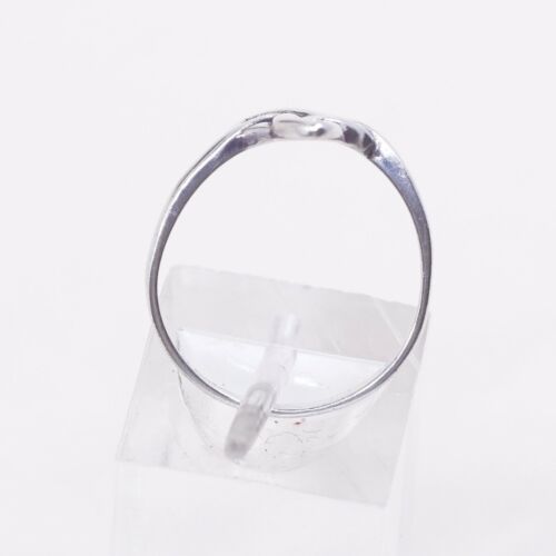 Sz 6.75. Vtg ENM Sterling Silver Handmade Ring, 925 Band W/ Irish Celtic Knot