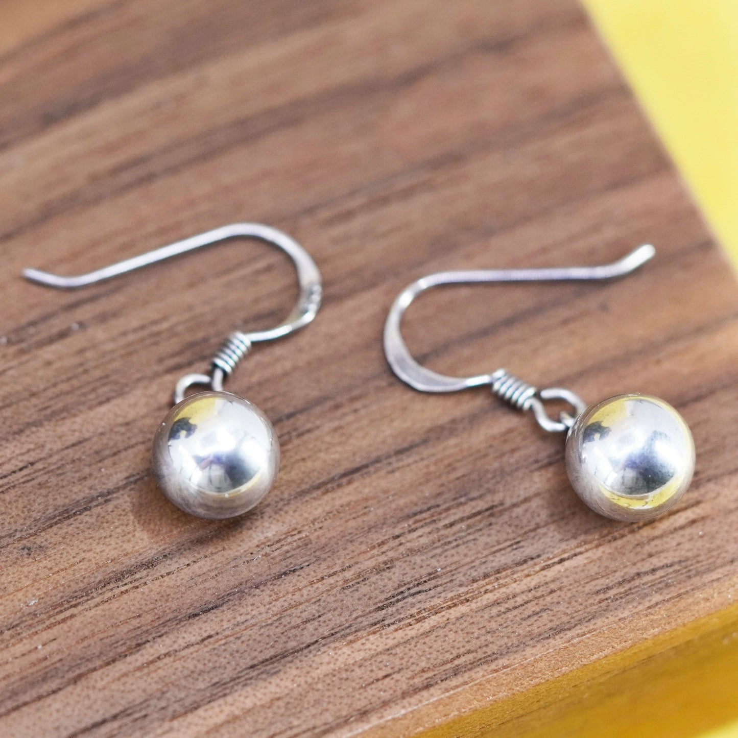 Vintage Sterling silver handmade earrings, 925 beads drops