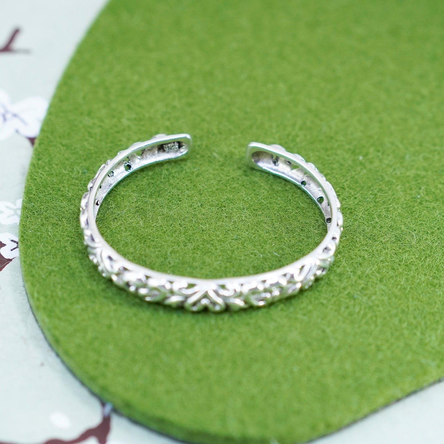 5.25”, vtg southwestern Sterling silver bracelet, handmade filigree 925 cuff