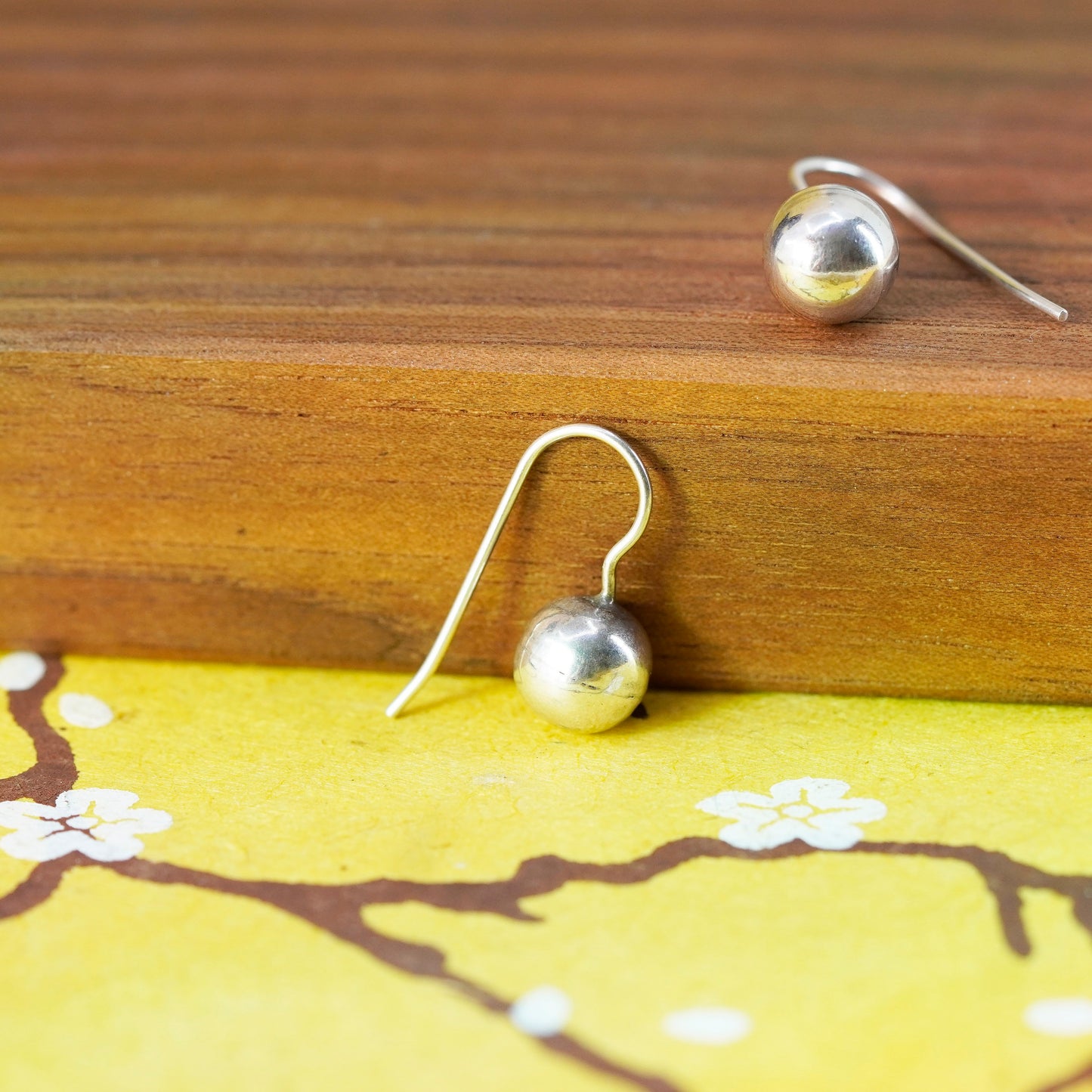 Vintage Sterling silver handmade earrings, 925 beads drops