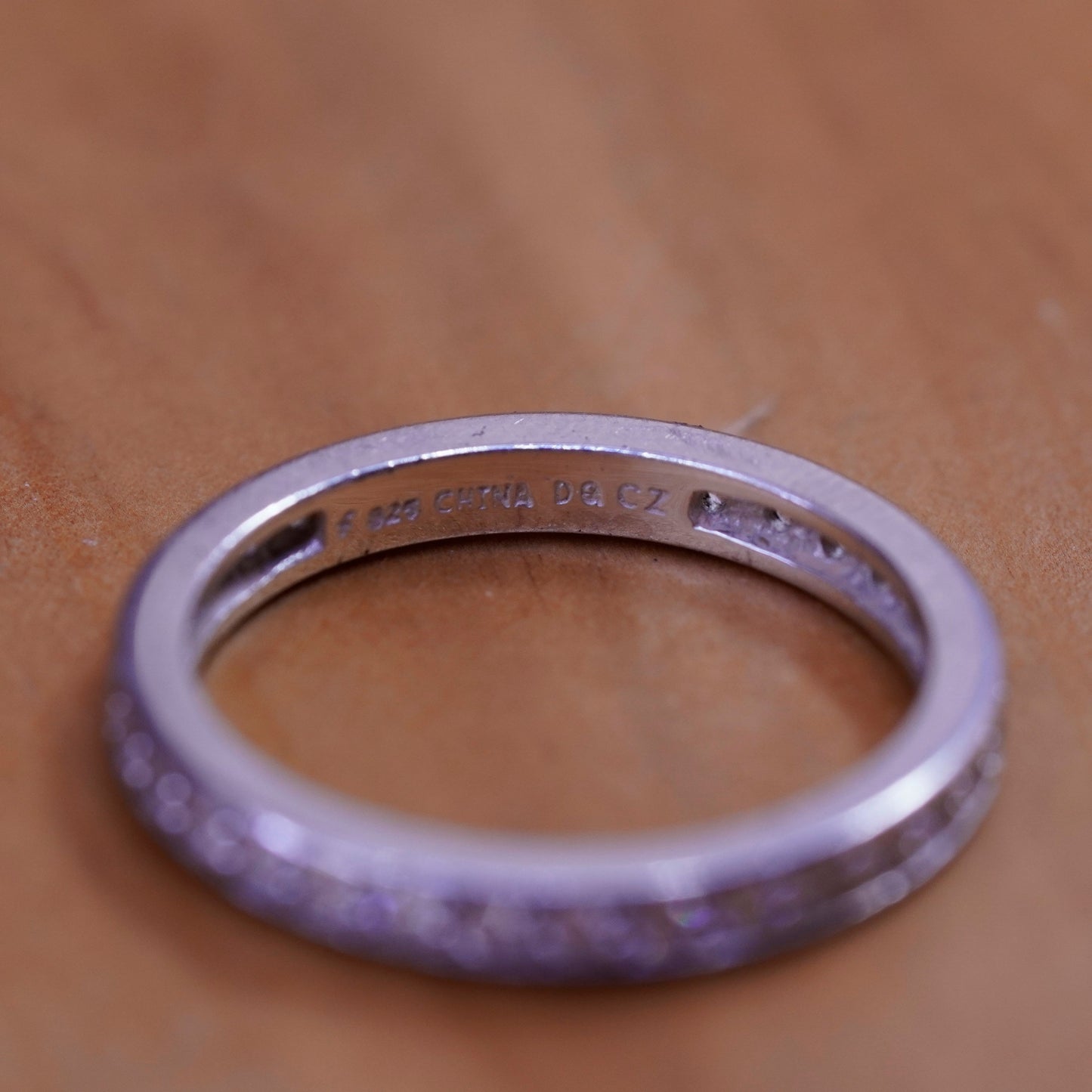 Size 9.25, vintage Sterling silver ring, 925 band with cz, stamped 925 Cz