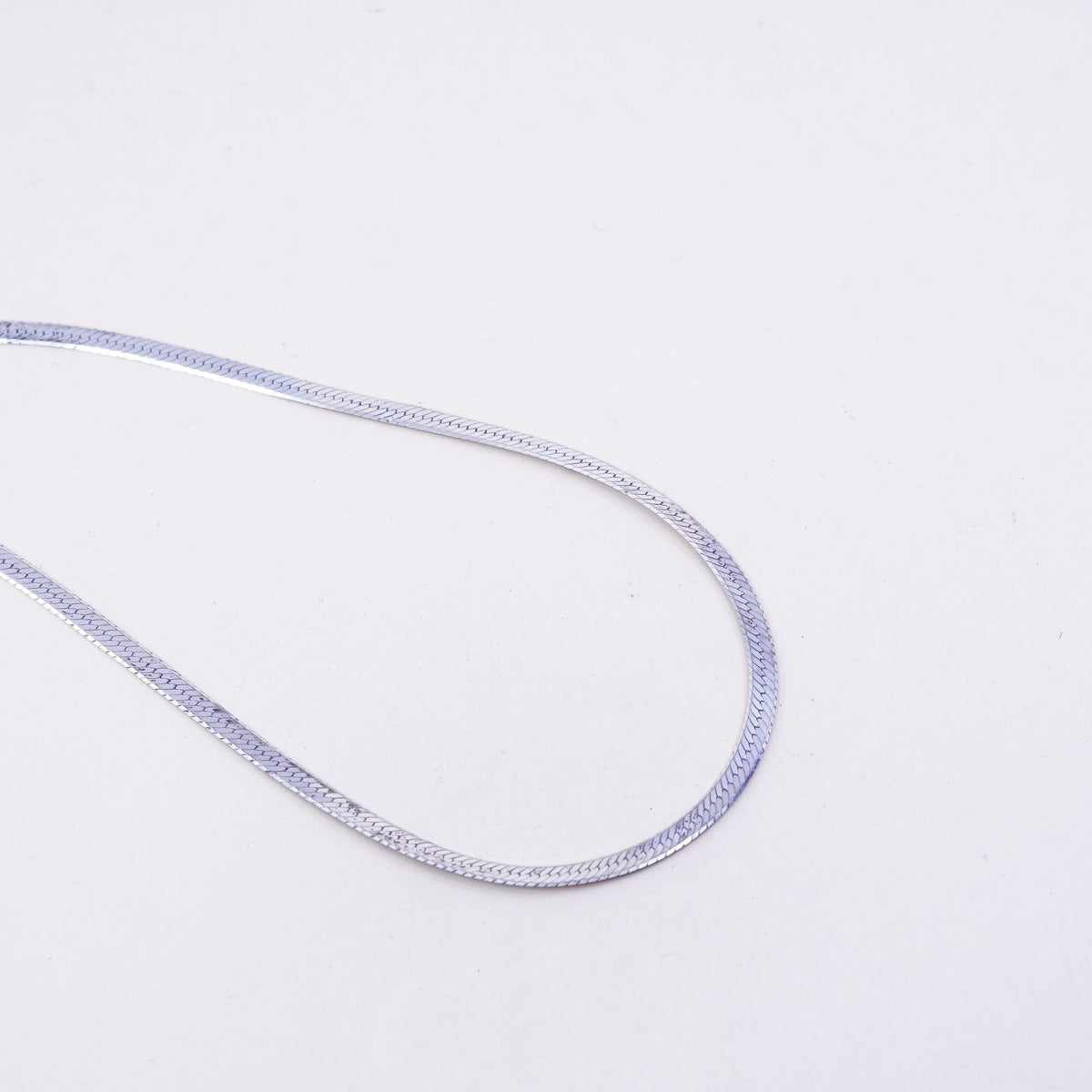 18” 4mm, Vintage Italy sterling silver necklace, bold 925 herringbone chain