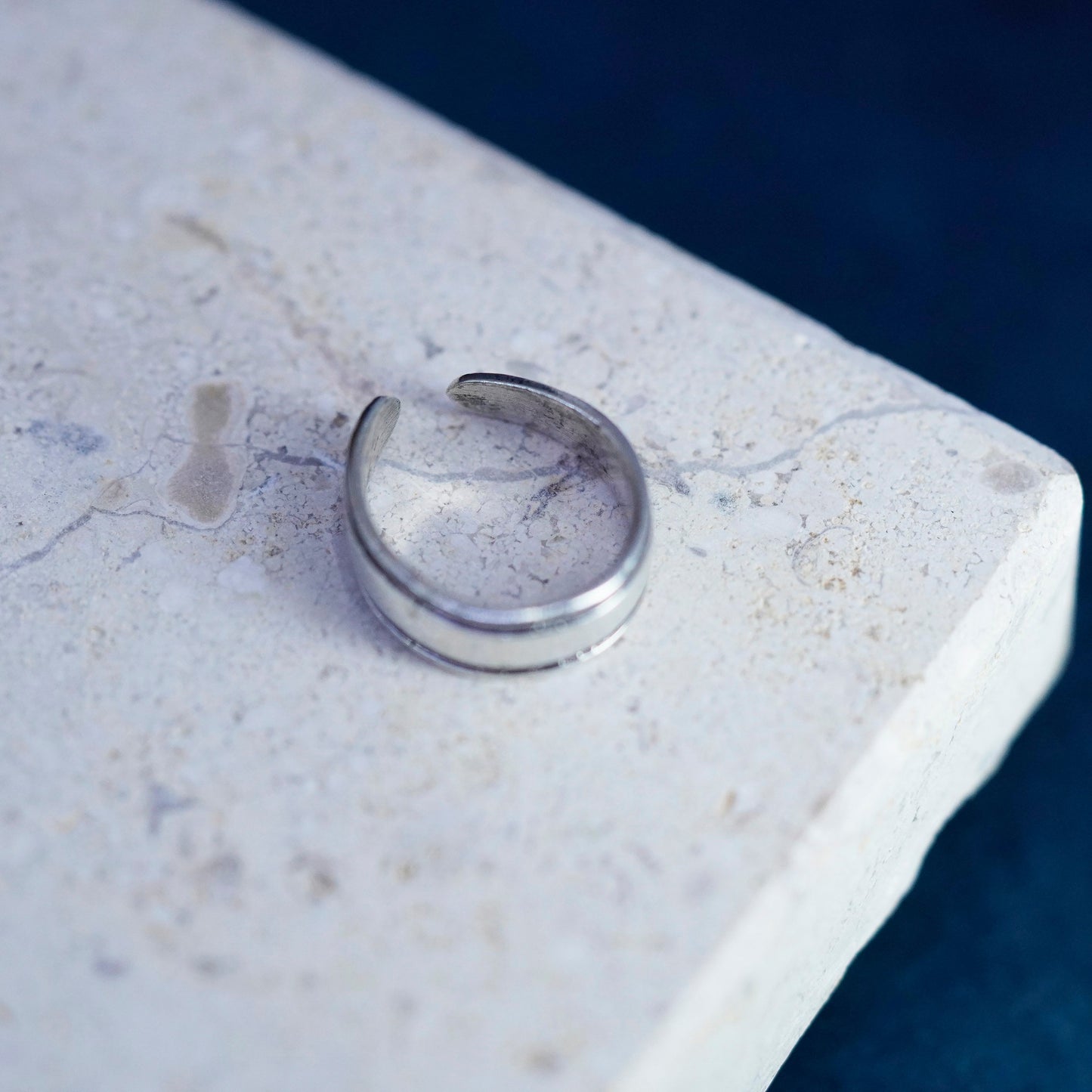 Size 1, vintage sterling silver handmade ring, 925 pinky band